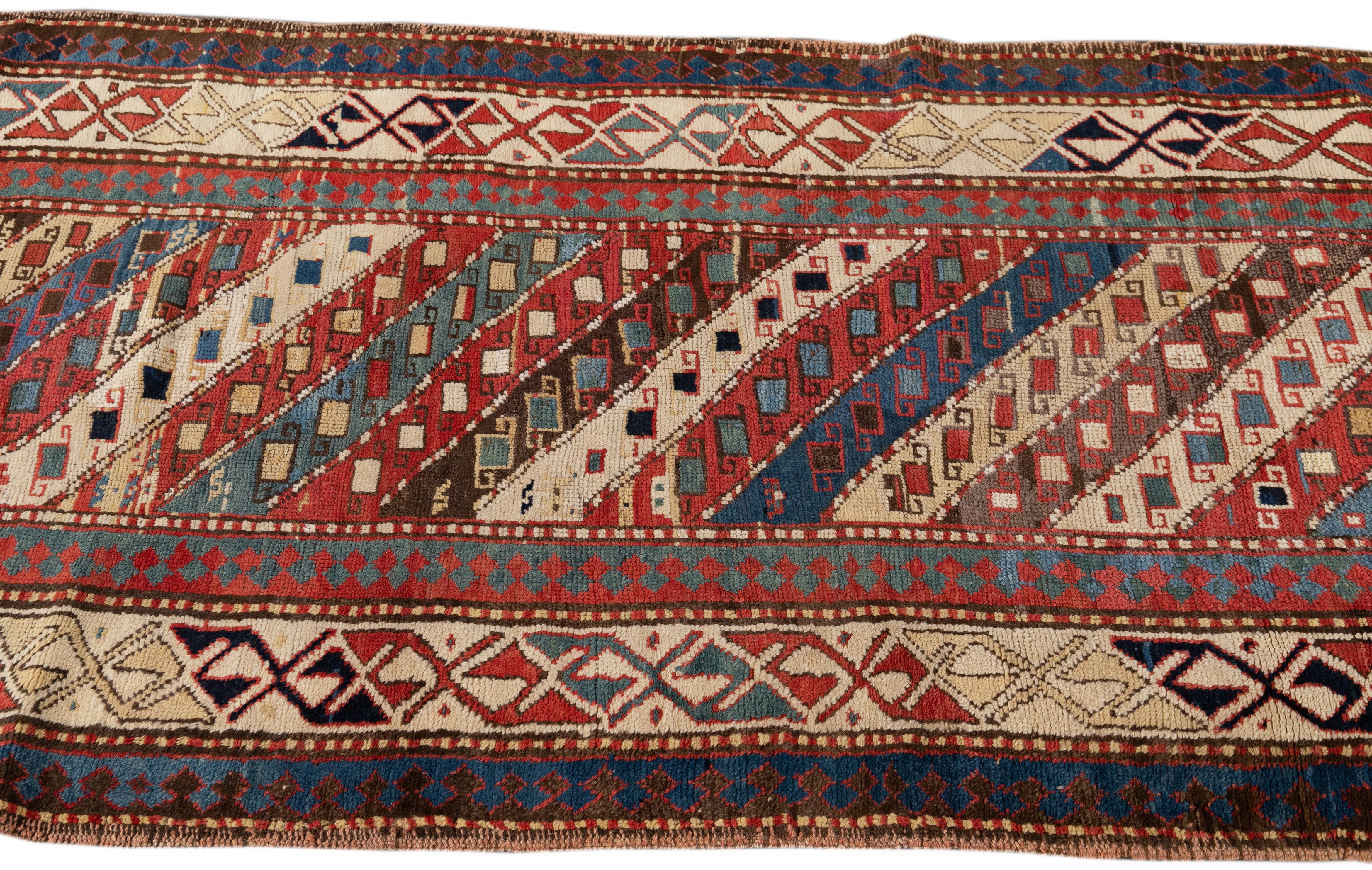 Late 19th Century Kazak Runner In Good Condition In Norwalk, CT