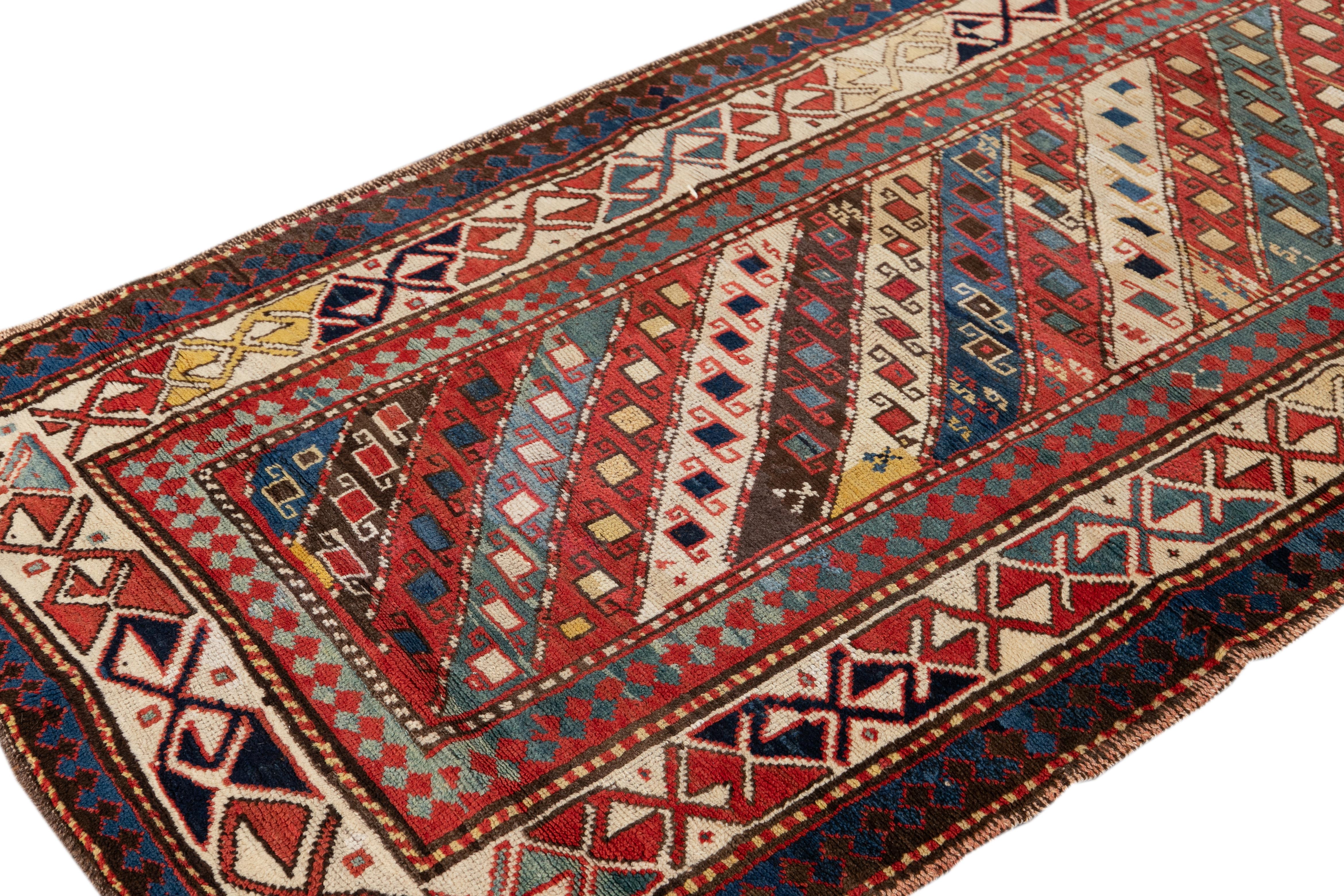 Late 19th Century Kazak Runner 1