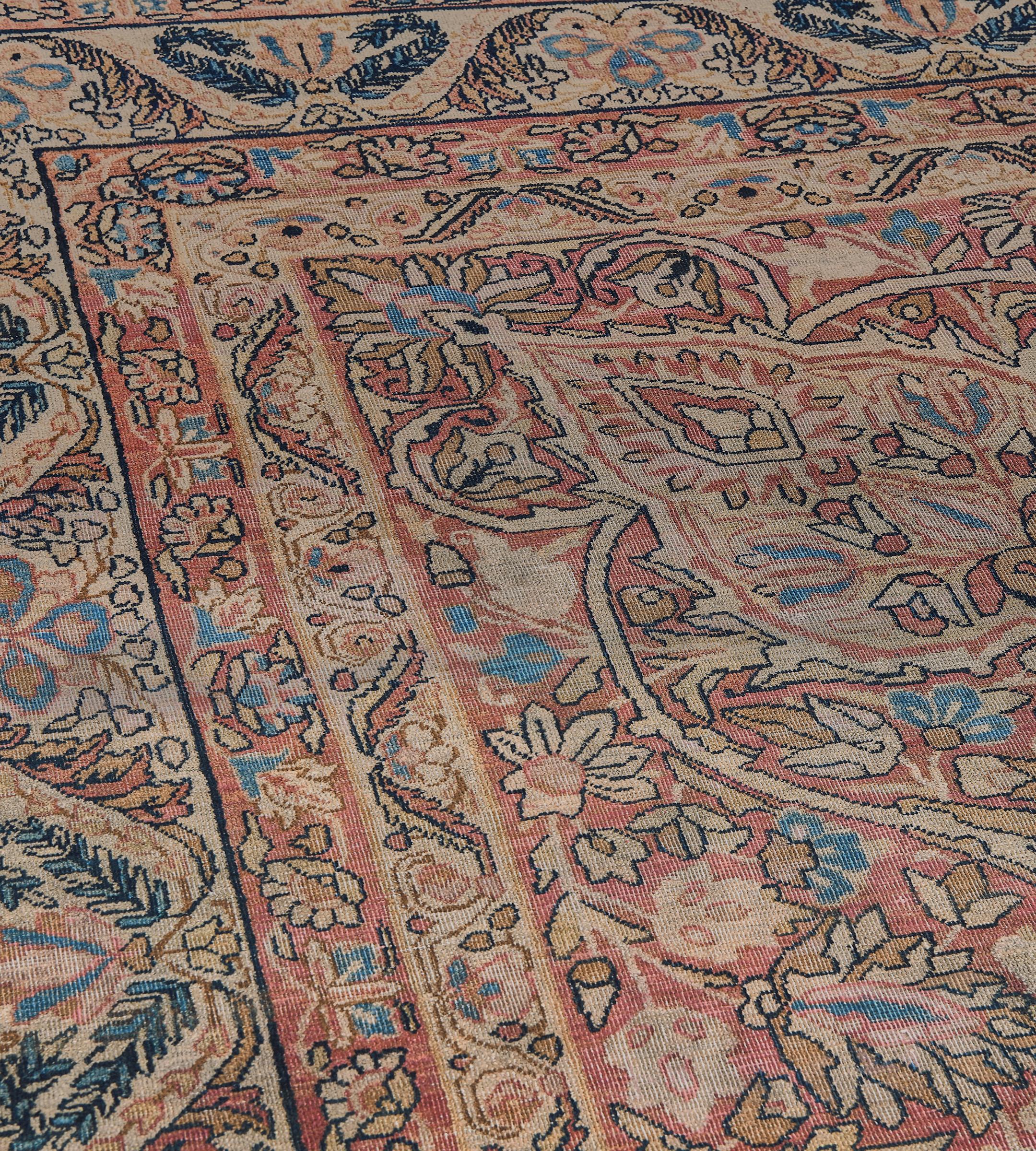 Late 19th Century Kerman Rug from South East Persia In Good Condition For Sale In West Hollywood, CA
