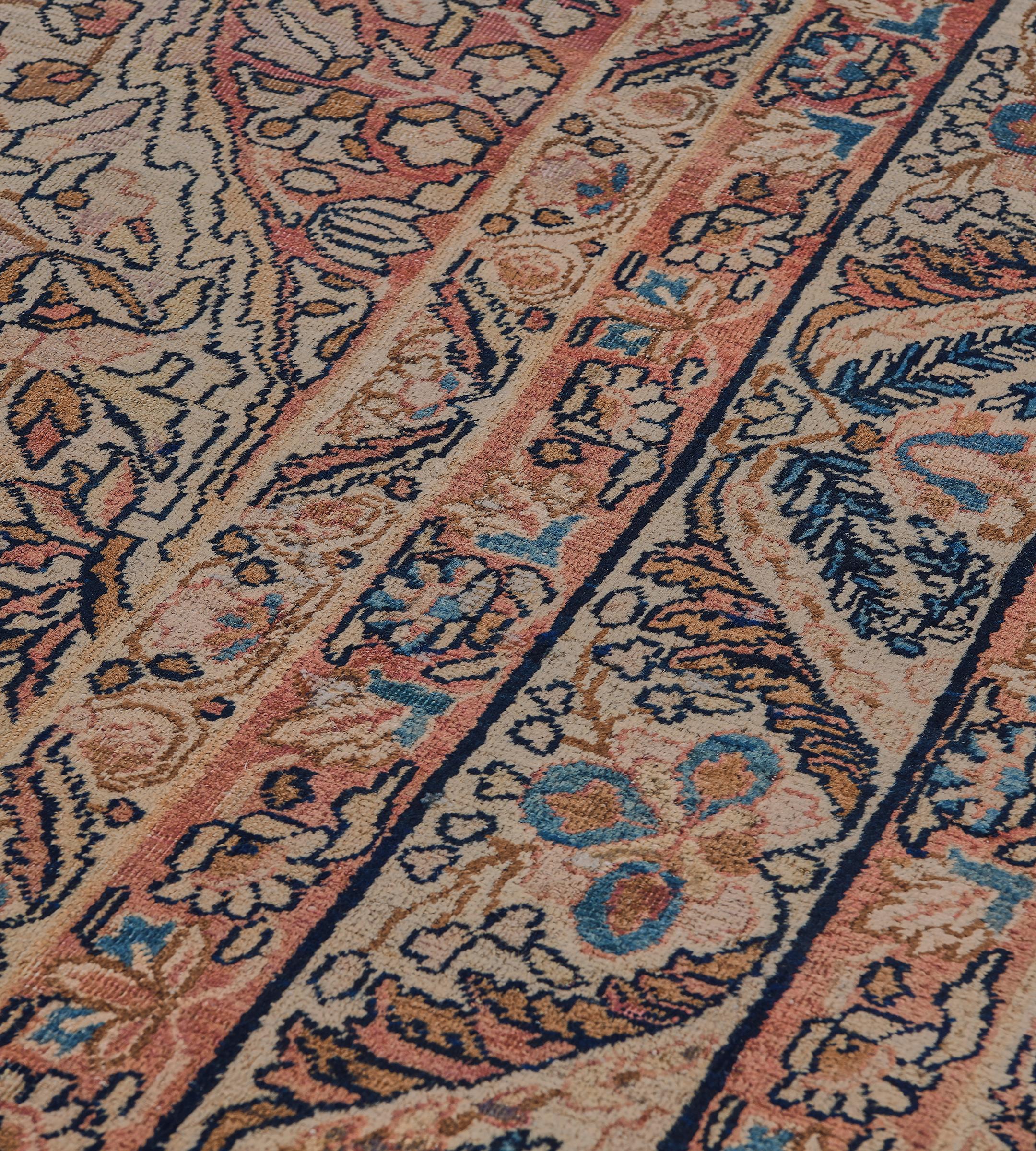 Wool Late 19th Century Kerman Rug from South East Persia For Sale