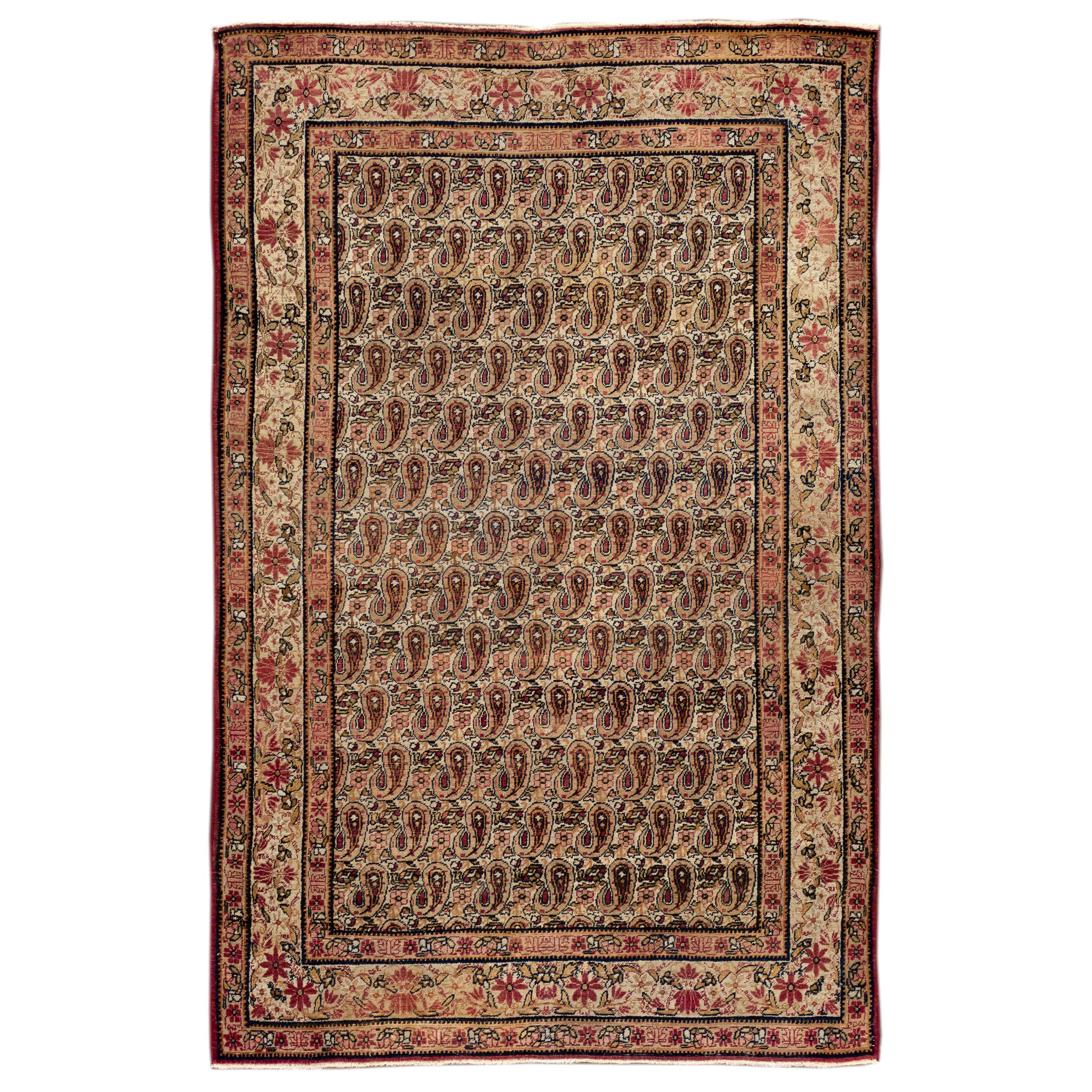 Tapis Kerman écraseux de la fin du XIXe siècle