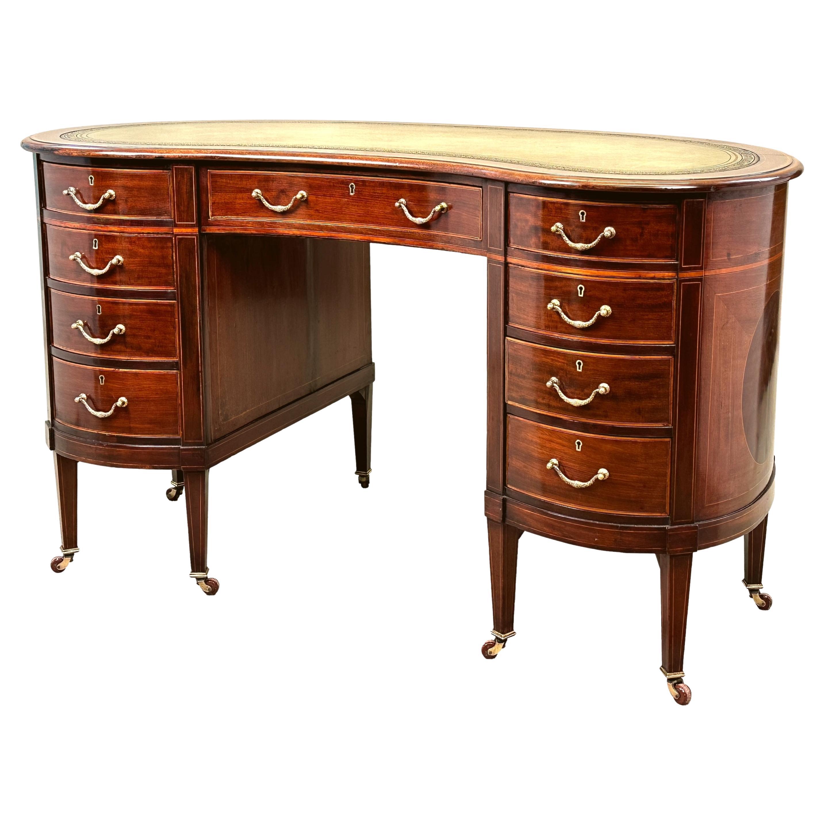 Late 19th Century Kidney Shaped Desk For Sale