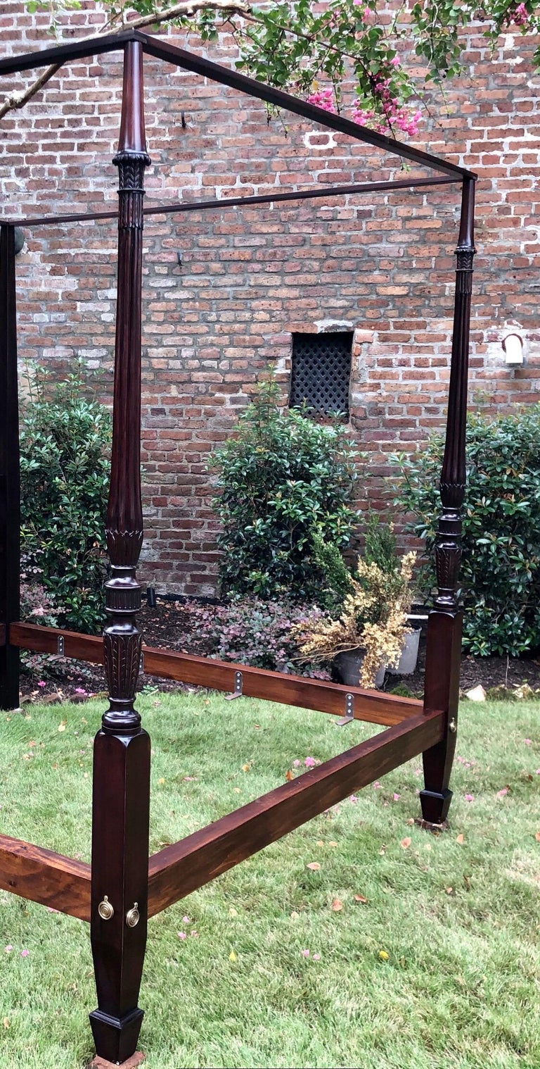 Late 19th Century King Size American Mahogany Four Poster Bed For Sale