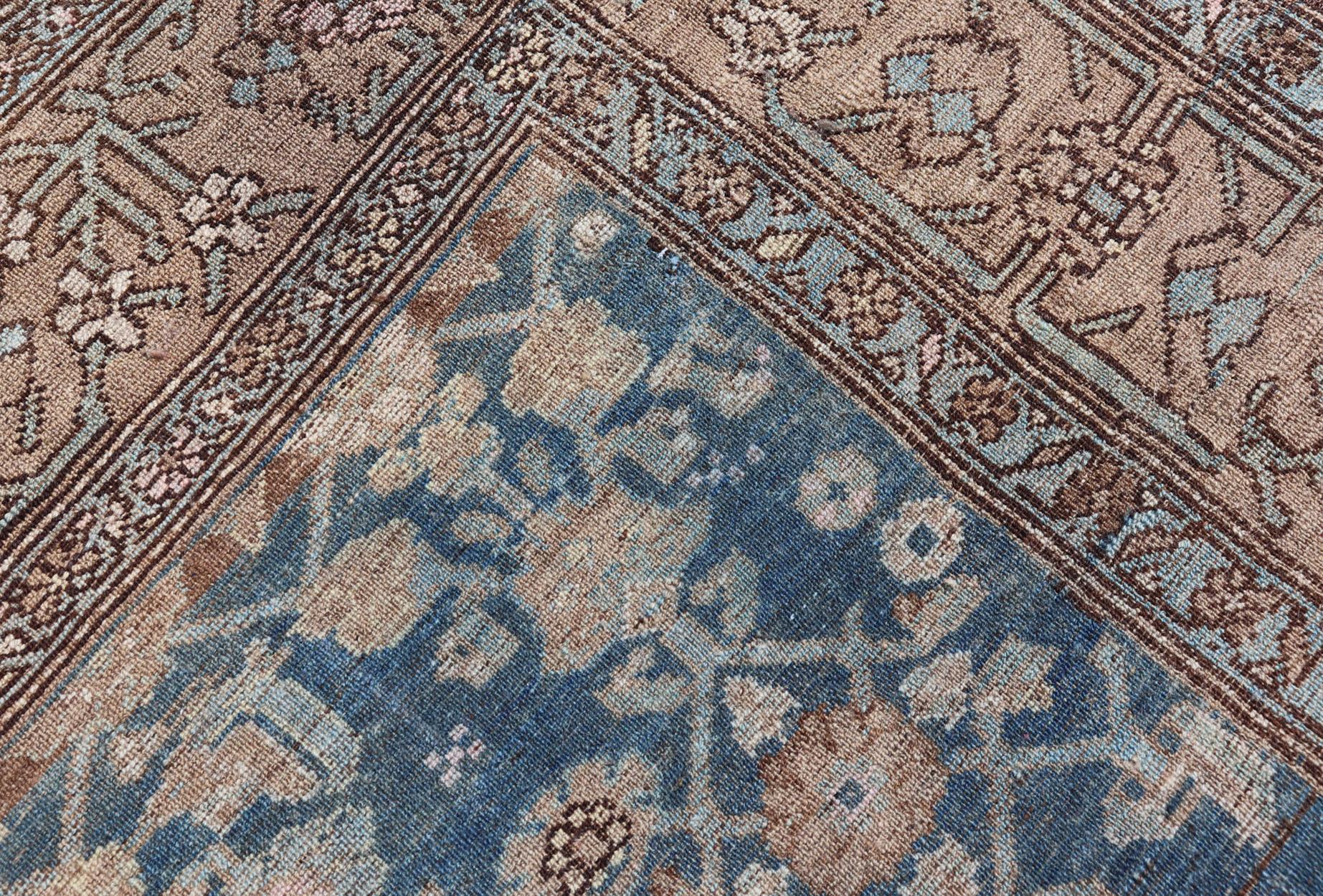 Late 19th Century Kurdish Antique All Over Design Gallery Runner in Muted Tones For Sale 7