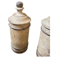 Late 19th Century Lacquered Wood Florentine Apothecary Jars