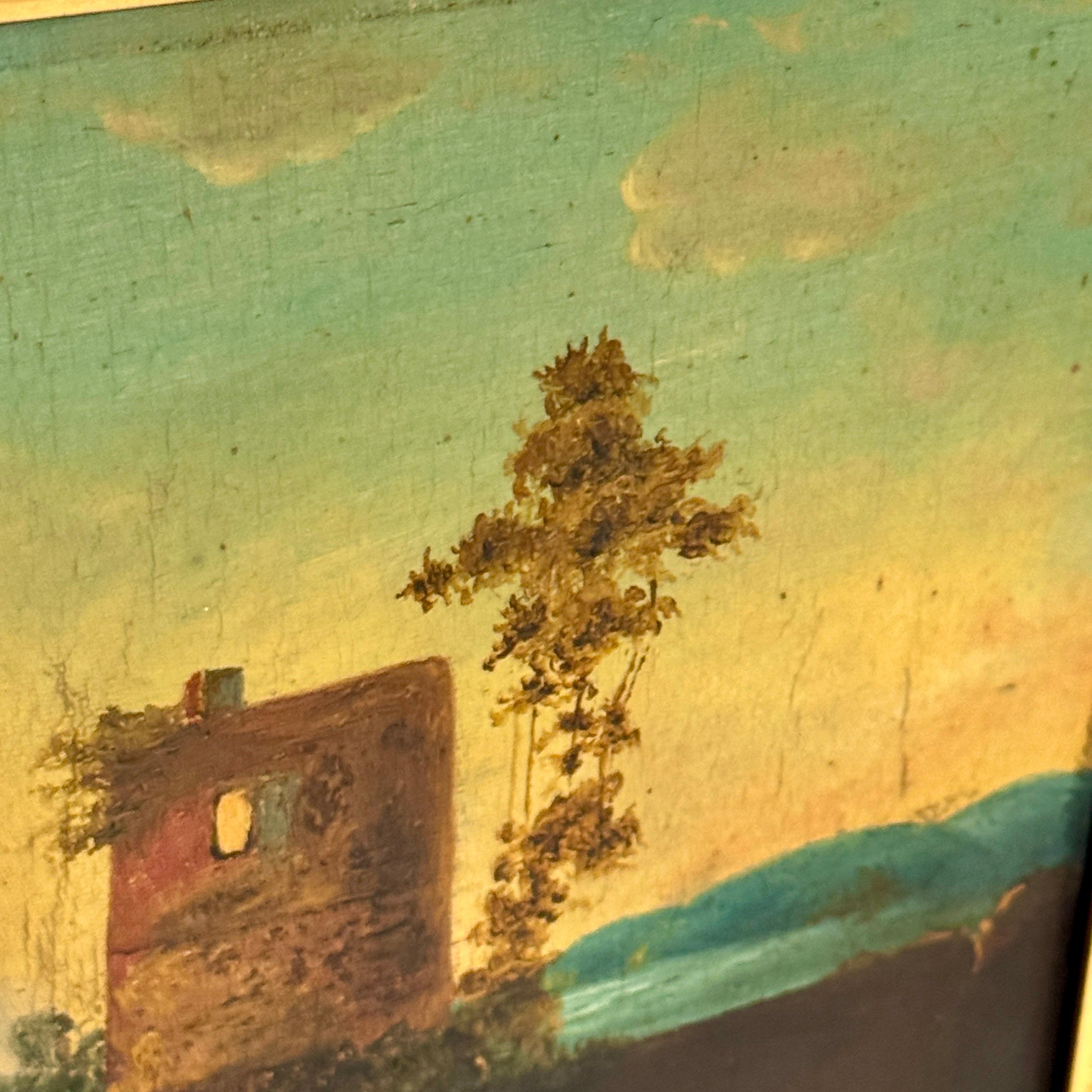 Late 19th Century Landscape Oil Painting of Ruins in Viaduct, France In Good Condition For Sale In Haddonfield, NJ