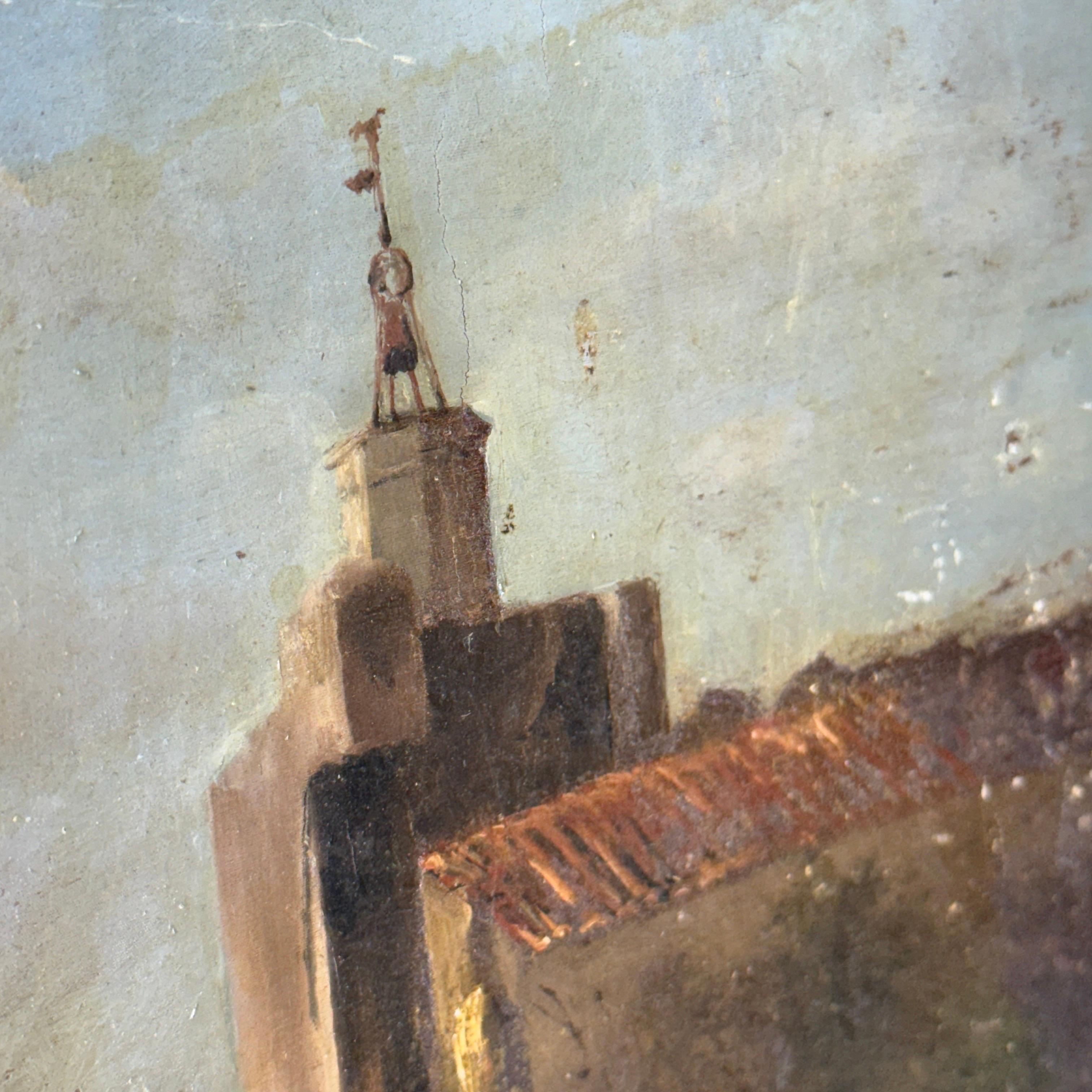 Late 19th Century Landscape Oil Painting on Board, France For Sale 4