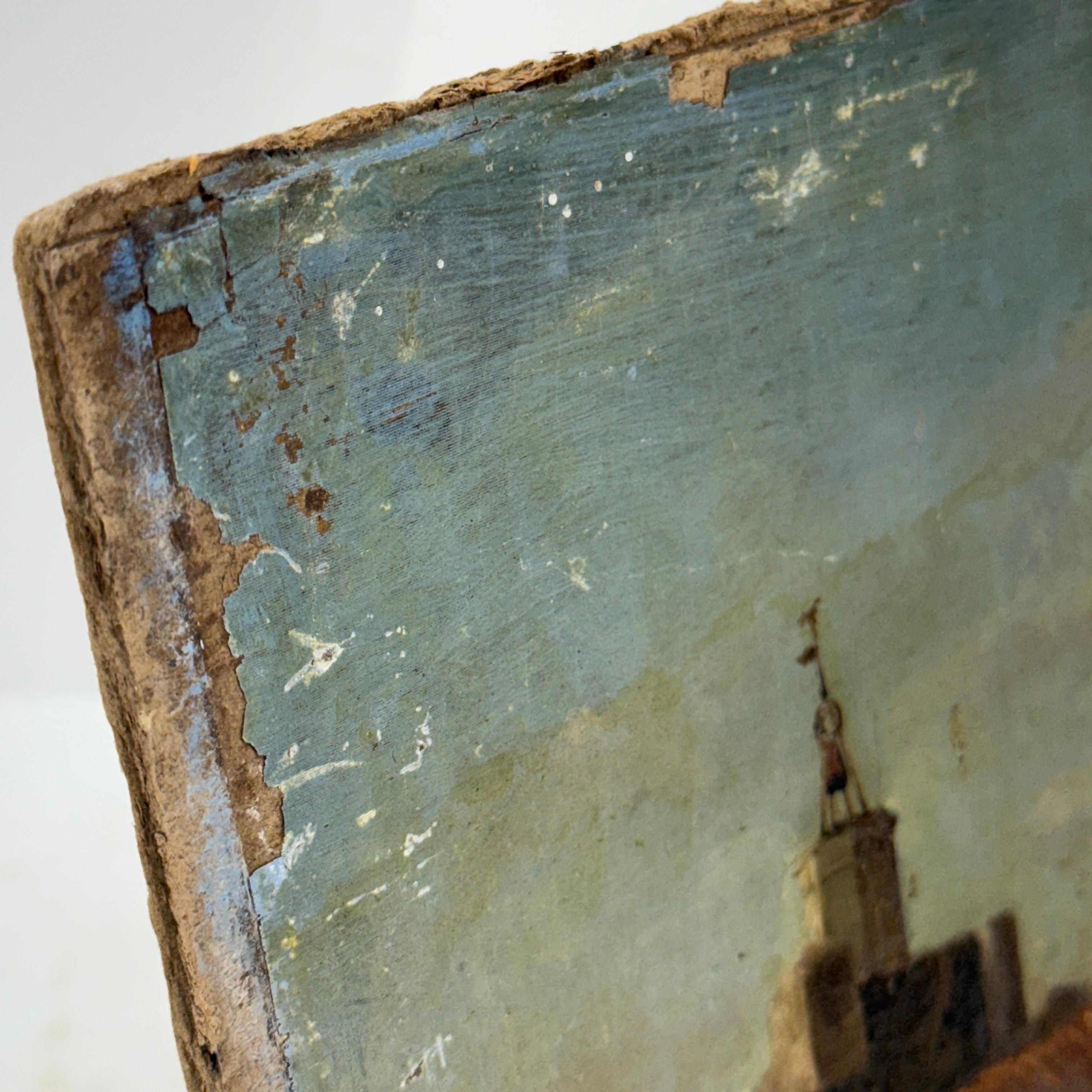 Late 19th Century Landscape Oil Painting on Board, France For Sale 5