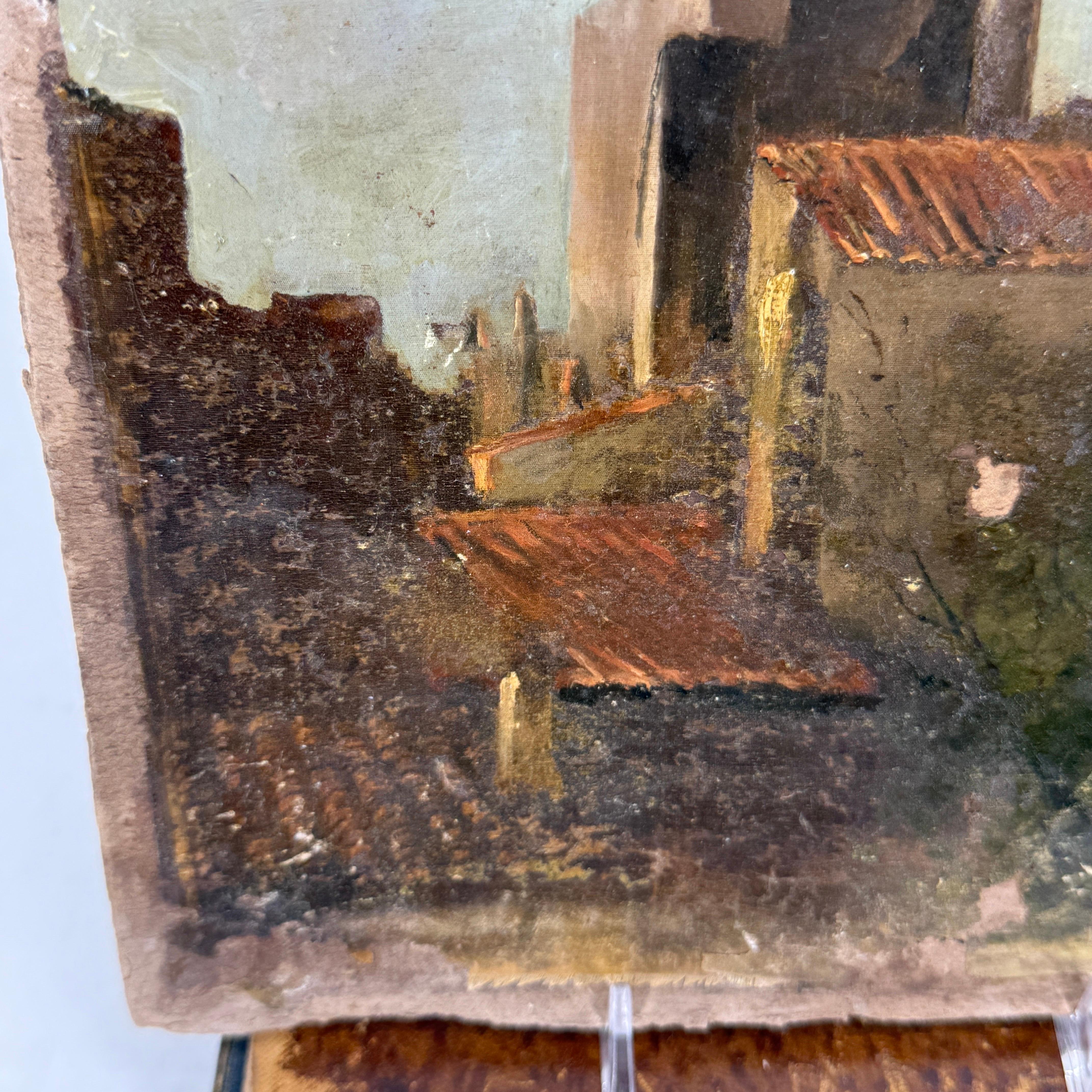 Late 19th Century Landscape Oil Painting on Board, France For Sale 6
