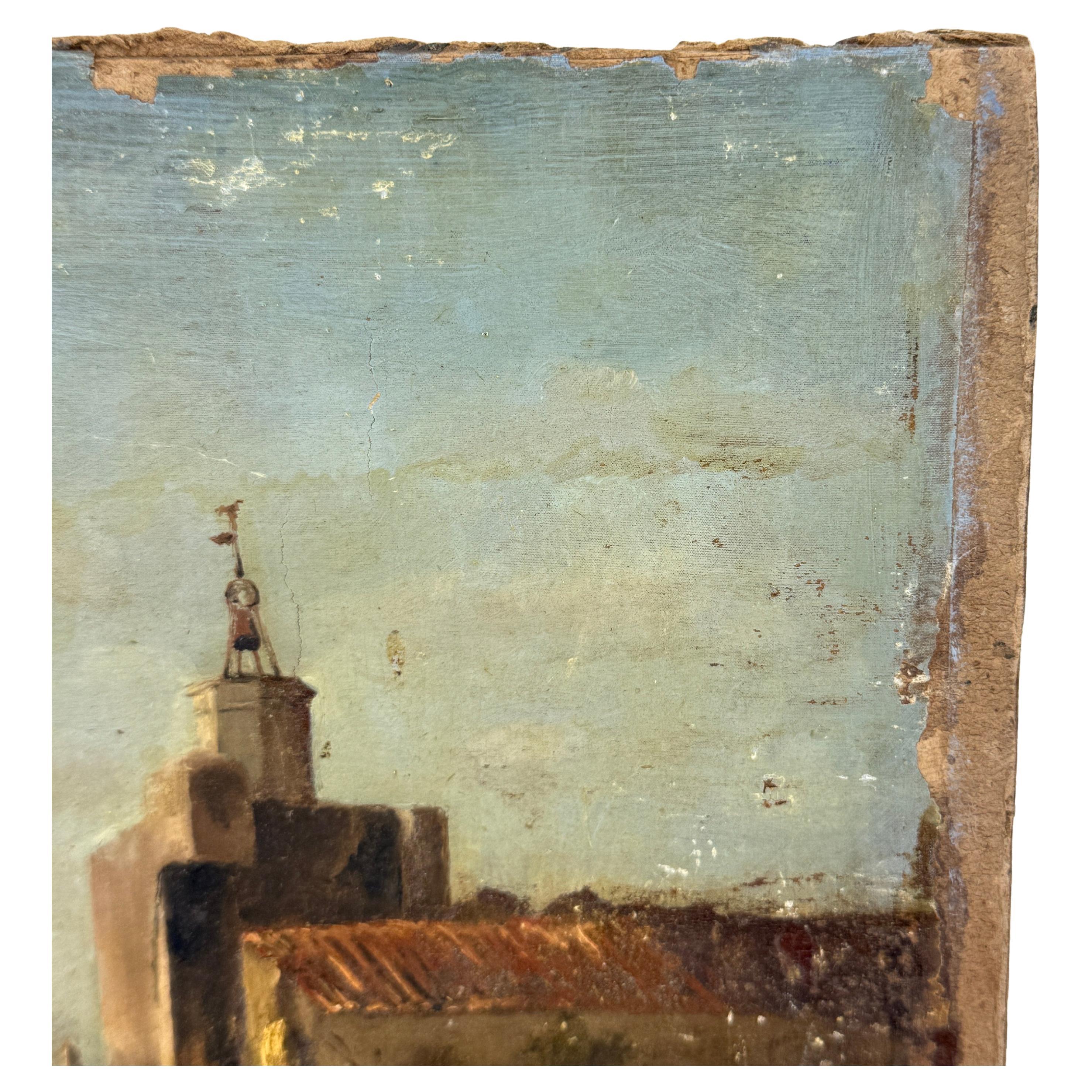 Late 19th Century Landscape Oil Painting on Board, France For Sale 7