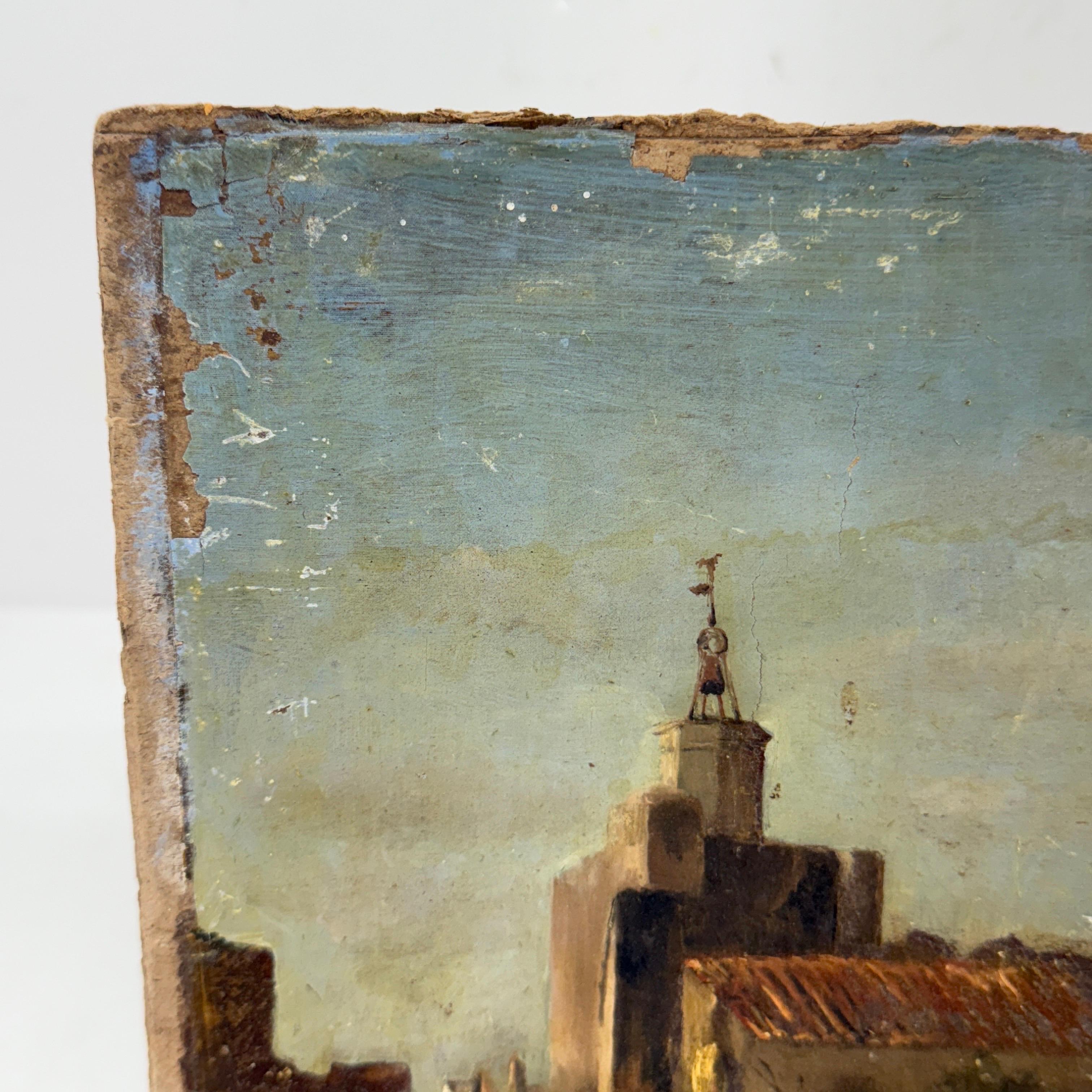 Late 19th Century Landscape Oil Painting on Board, France For Sale 8