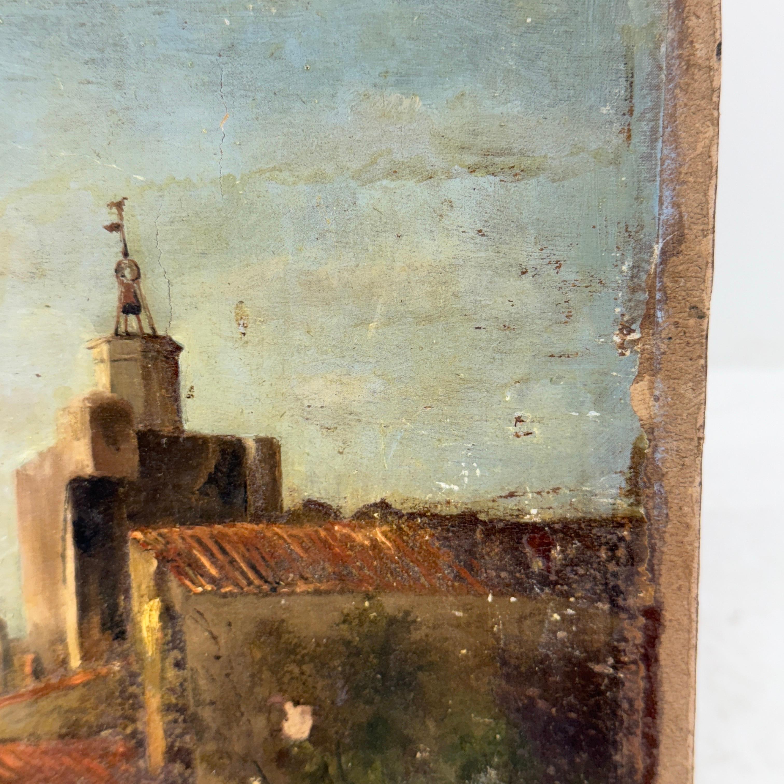 Late 19th Century Landscape Oil Painting on Board, France For Sale 1