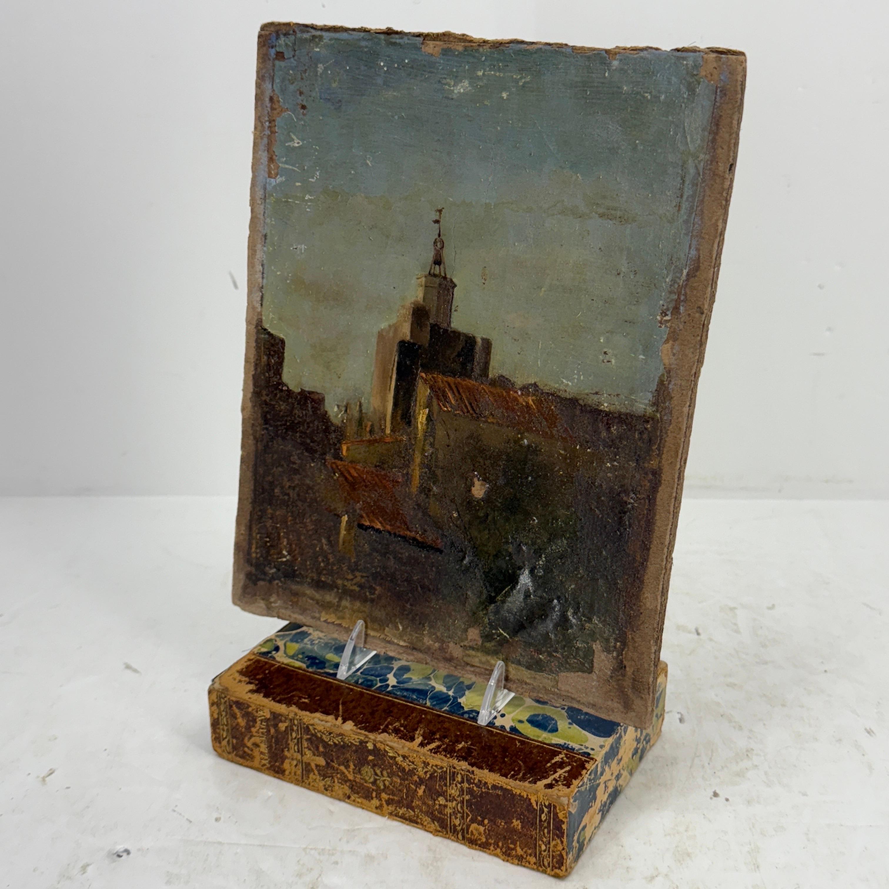 Late 19th Century Landscape Oil Painting on Board, France For Sale 2