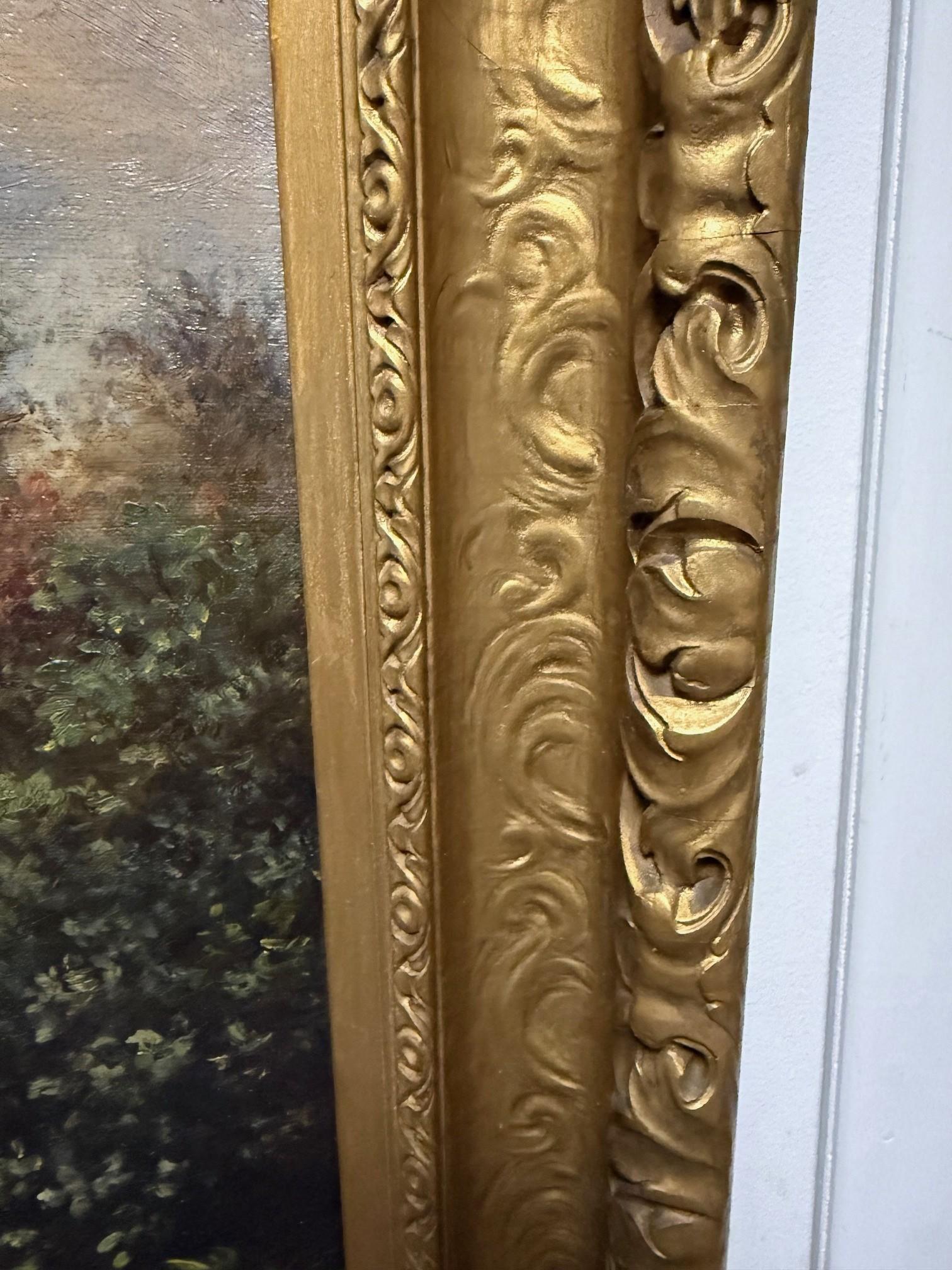 Ende des 19. Jahrhunderts Landschaftsgemälde Öl auf Leinwand Signiert Jennie Young Gerahmt im Angebot 7