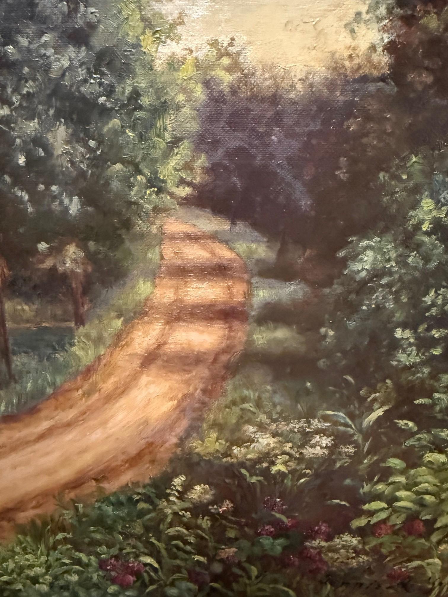 Ende des 19. Jahrhunderts Landschaftsgemälde Öl auf Leinwand Signiert Jennie Young Gerahmt im Angebot 2