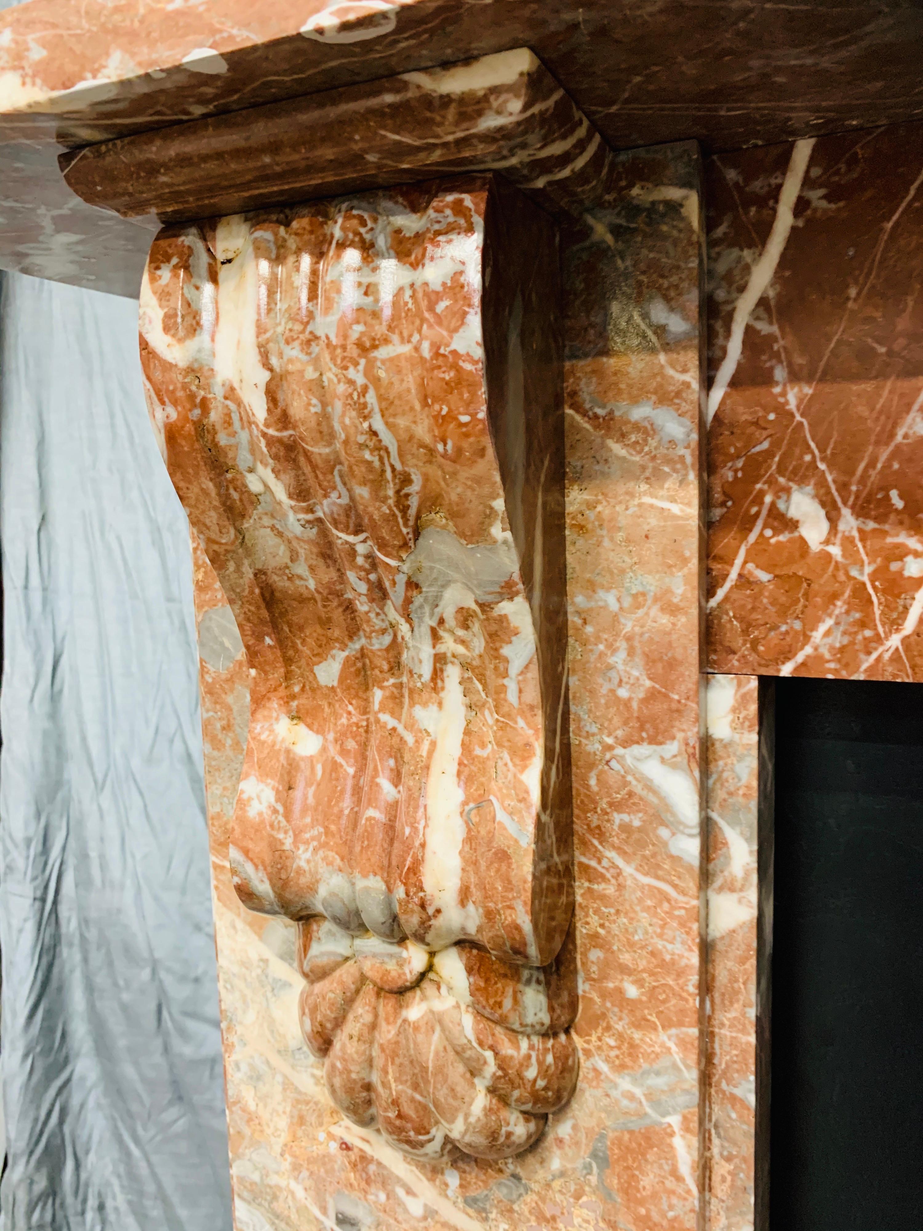 brown marble fireplace