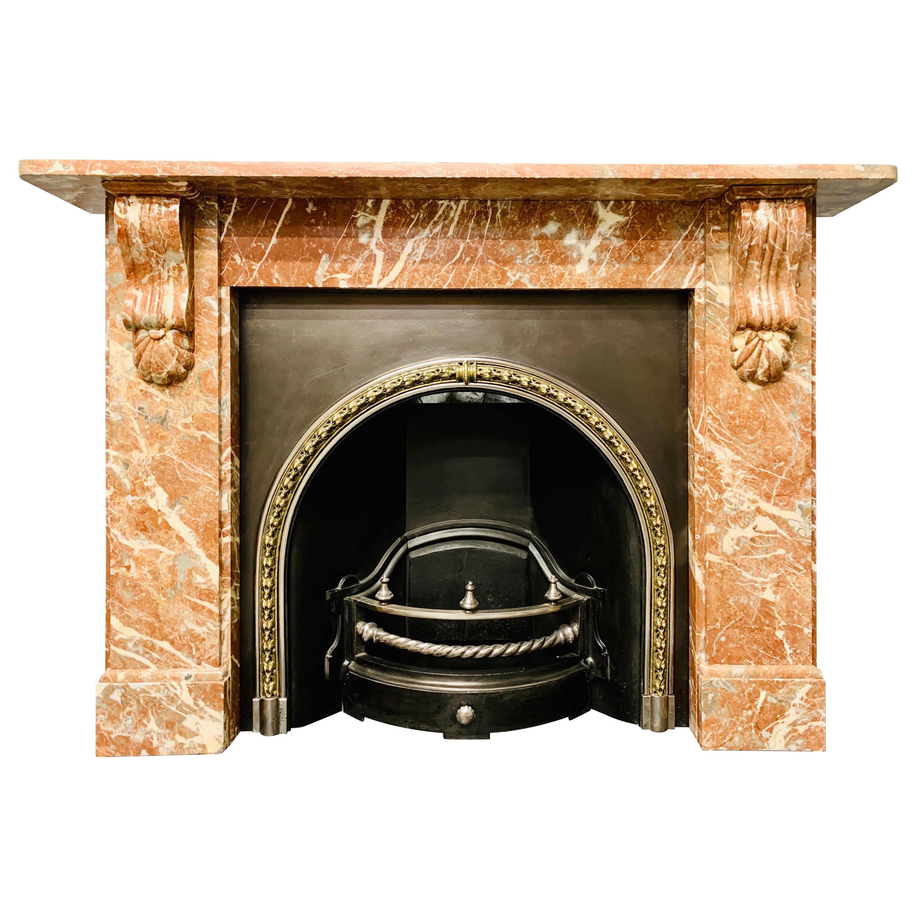 Late 19th Century Languedoc Marble Corbel Fireplace Surround