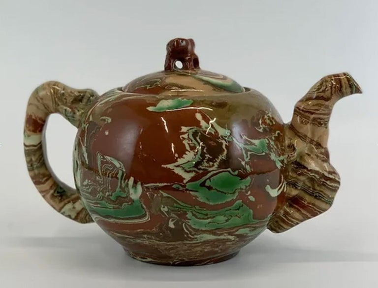 Late 19th Century Large Antique Staffordshire Agate Glaze Pottery late-19th-century-large-antique-staffordshire-agate-glaze-pottery