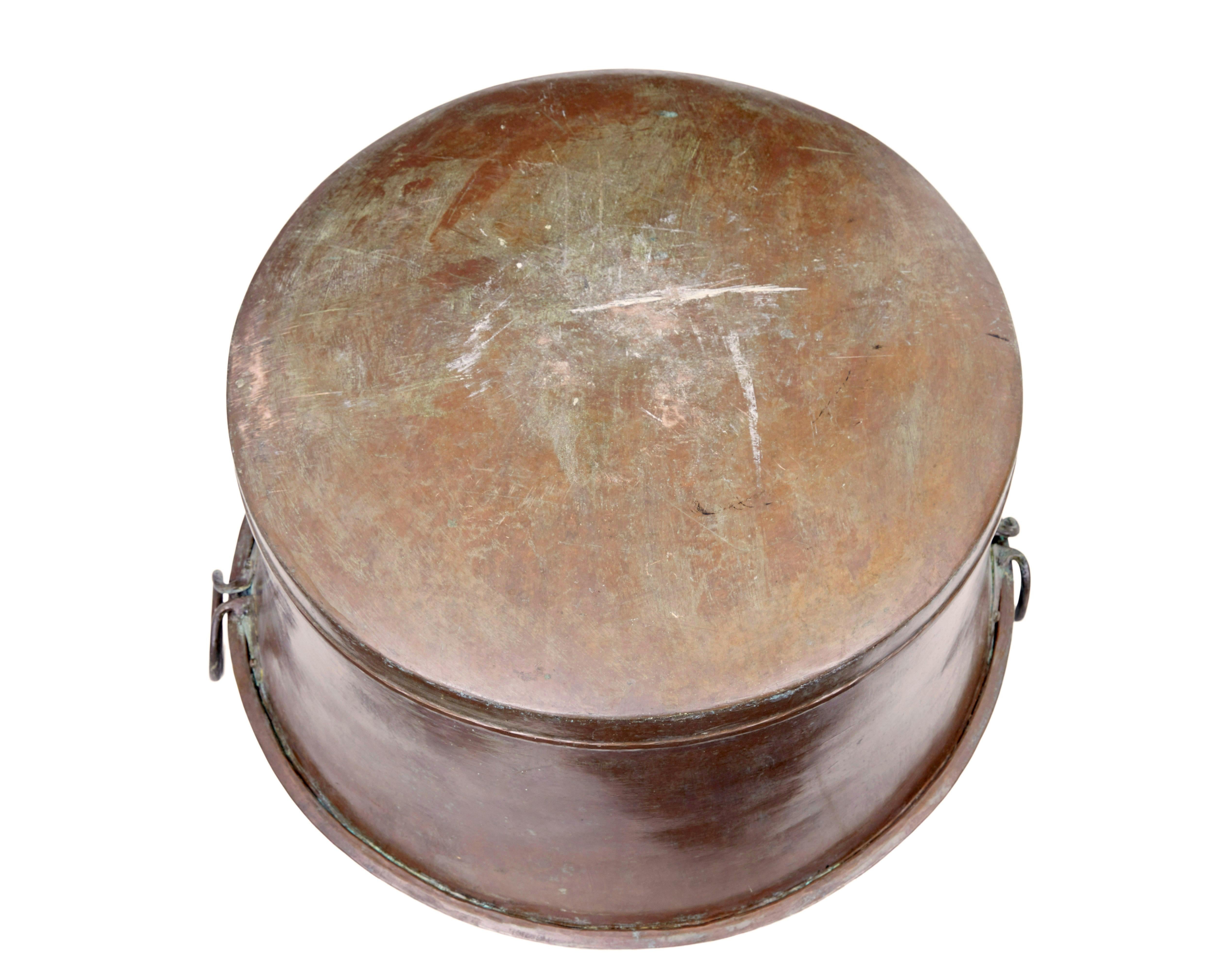 Victorian Late 19th Century large copper cooking vessel For Sale