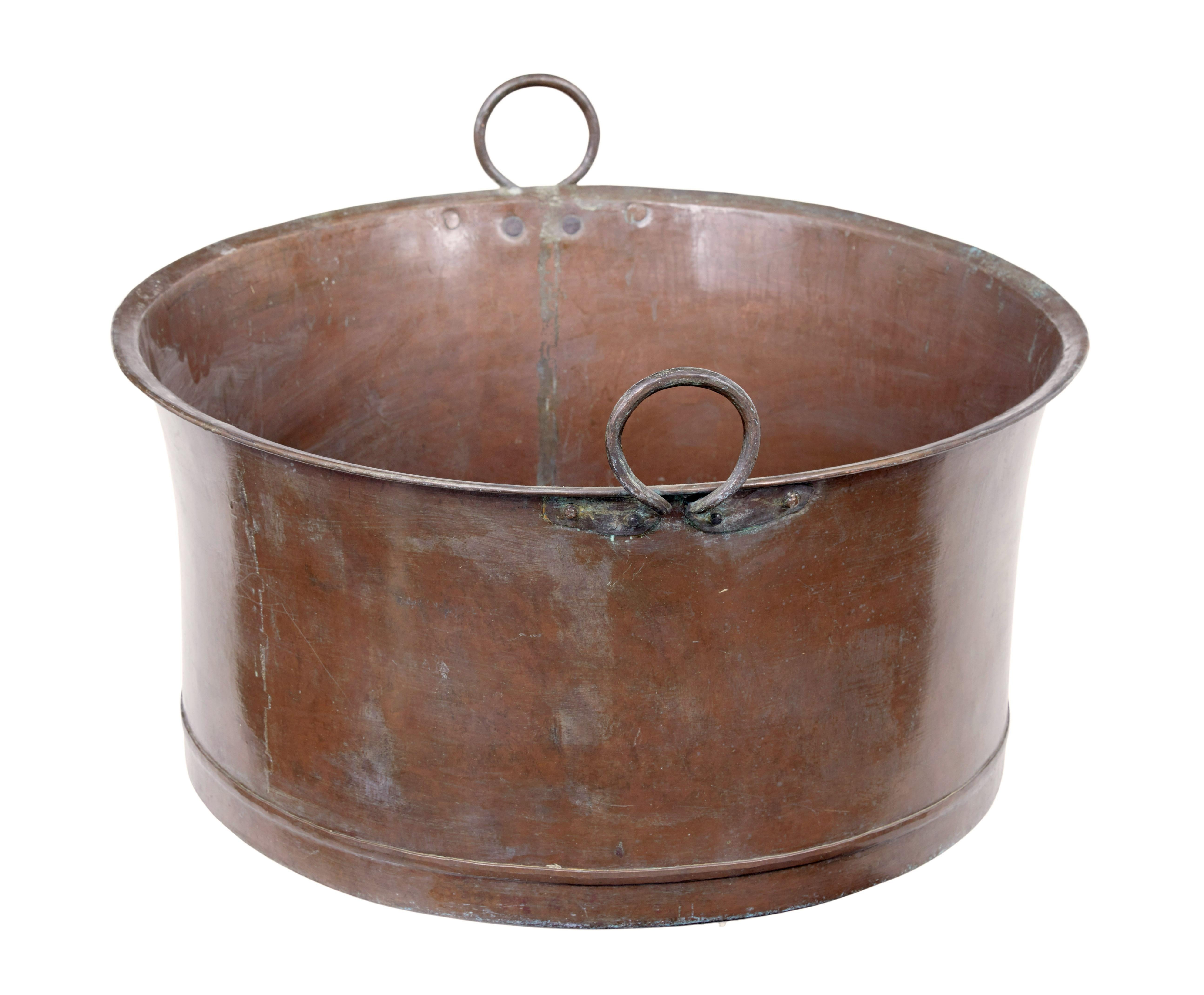 Victorian Late 19th Century, Large Copper Cooking Vessel For Sale