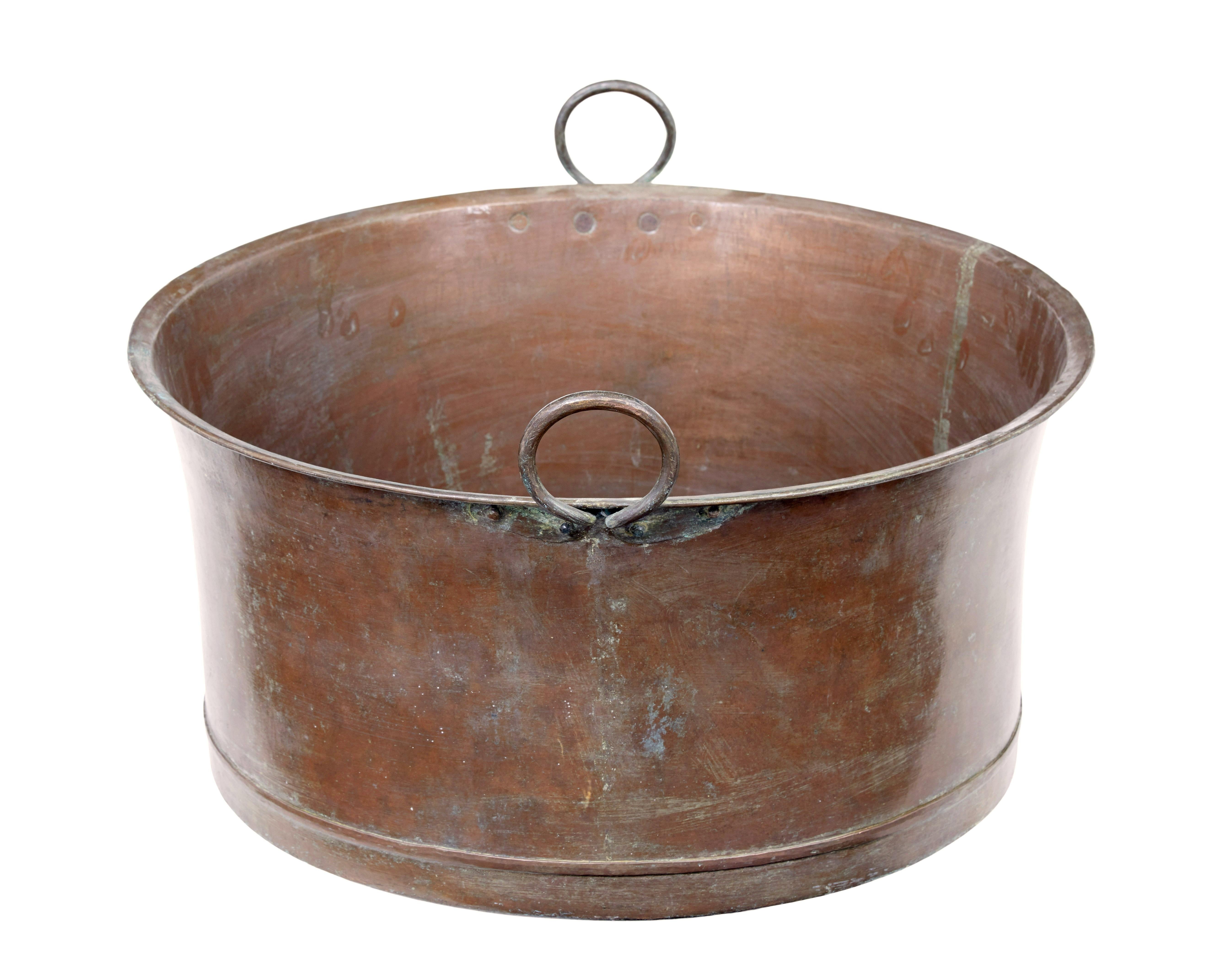 Swedish Late 19th Century, Large Copper Cooking Vessel For Sale