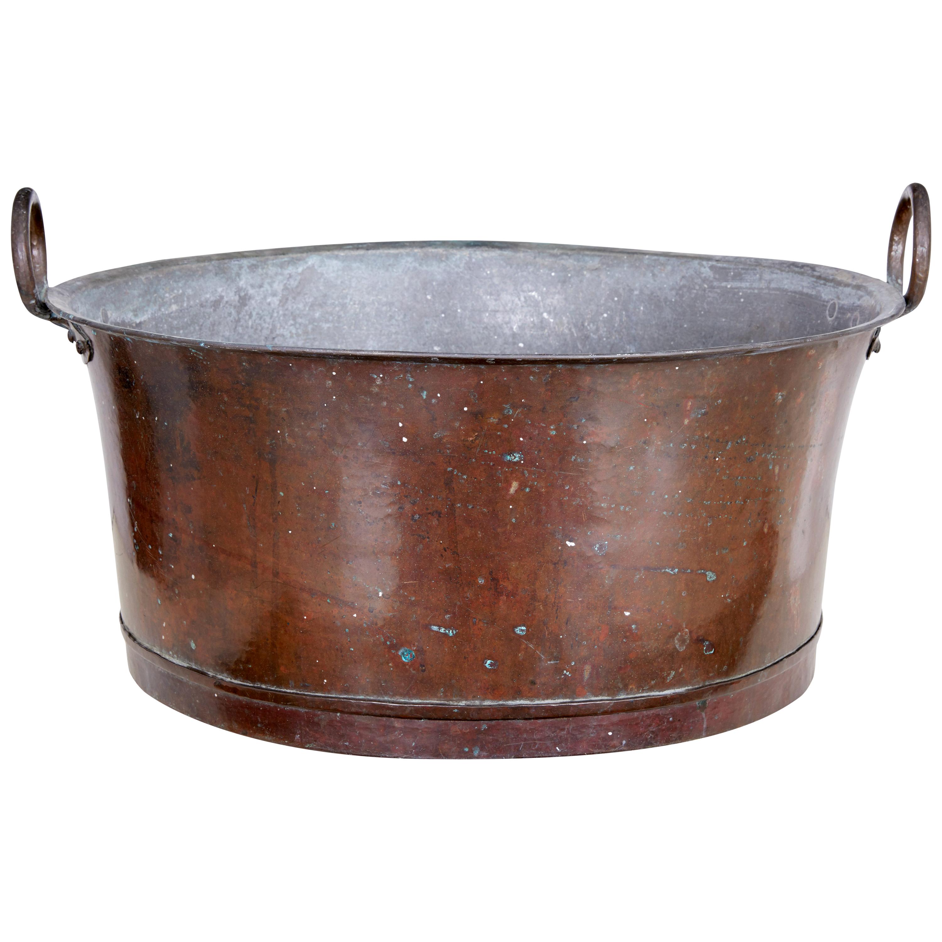 Late 19th Century Large Copper Cooking Vessel