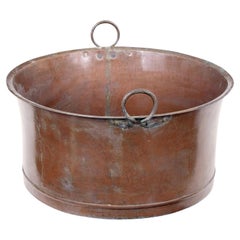 Antique Late 19th century large copper cooking vessel