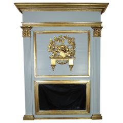 Specchio da parete in legno dorato dipinto in stile Impero della fine del XIX secolo