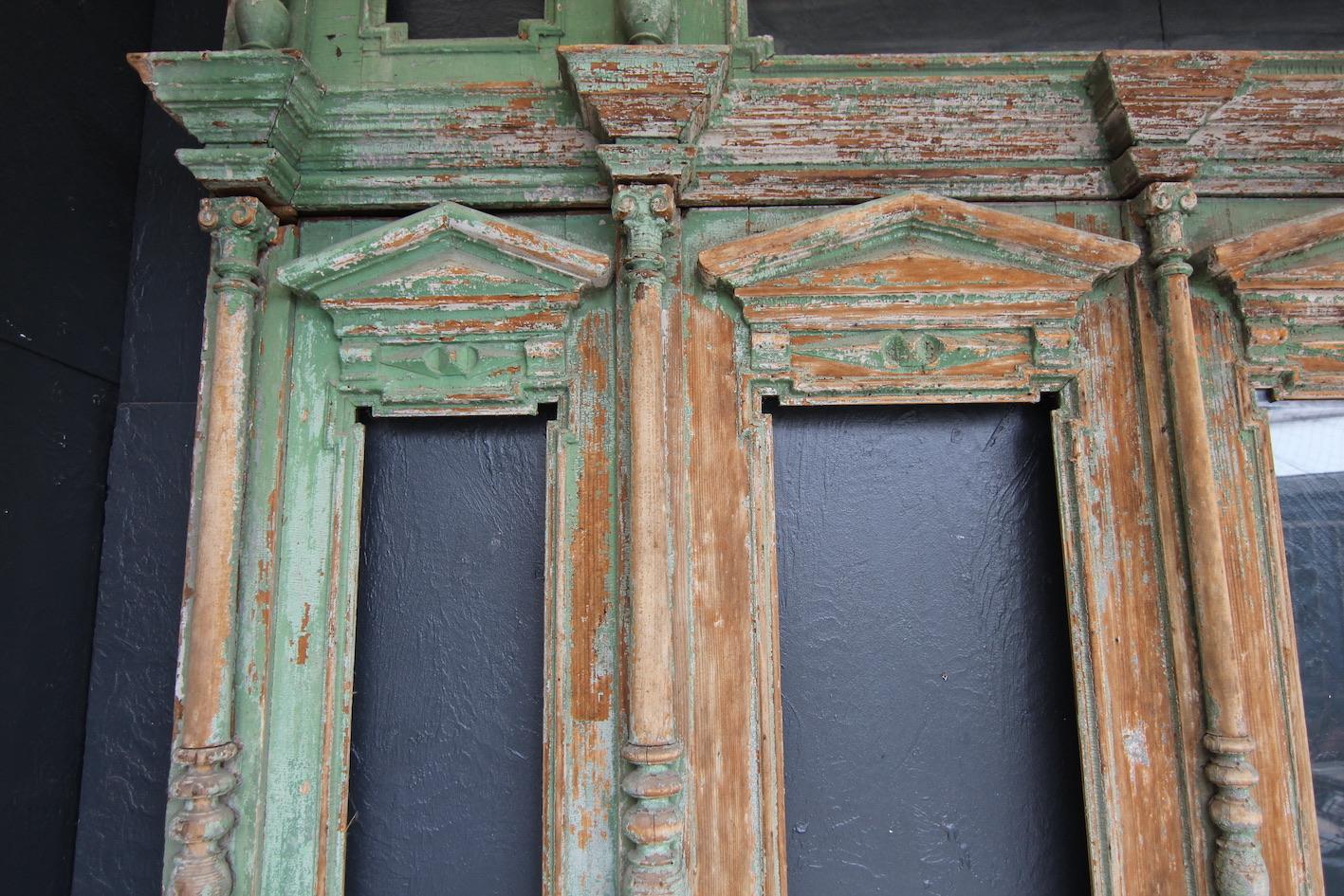 Late 19th Century Large House Front Door Set with Double Door and Window 12
