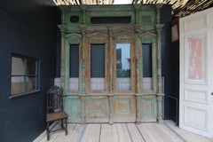 Late 19th Century Large House Front Door Set with Double Door and Window