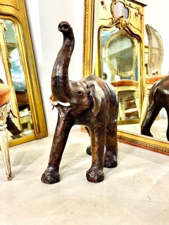 Late 19th Century Large Leather Elephant Sculpture