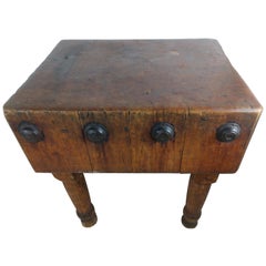 Late 19th Century Large Maple Butcher Block Table