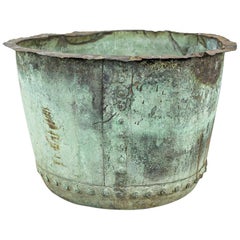 Late 19th Century Large Natural Verdigris English Copper
