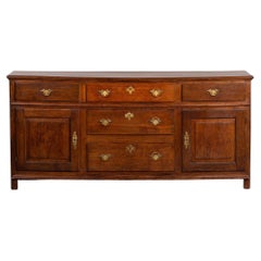 Late 19th Century Large Oak Dresser Base with Original Hardware
