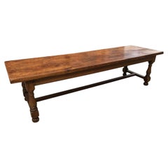Late 19th Century Large Oak Farmhouse Dining Table with Two Extension Leaves