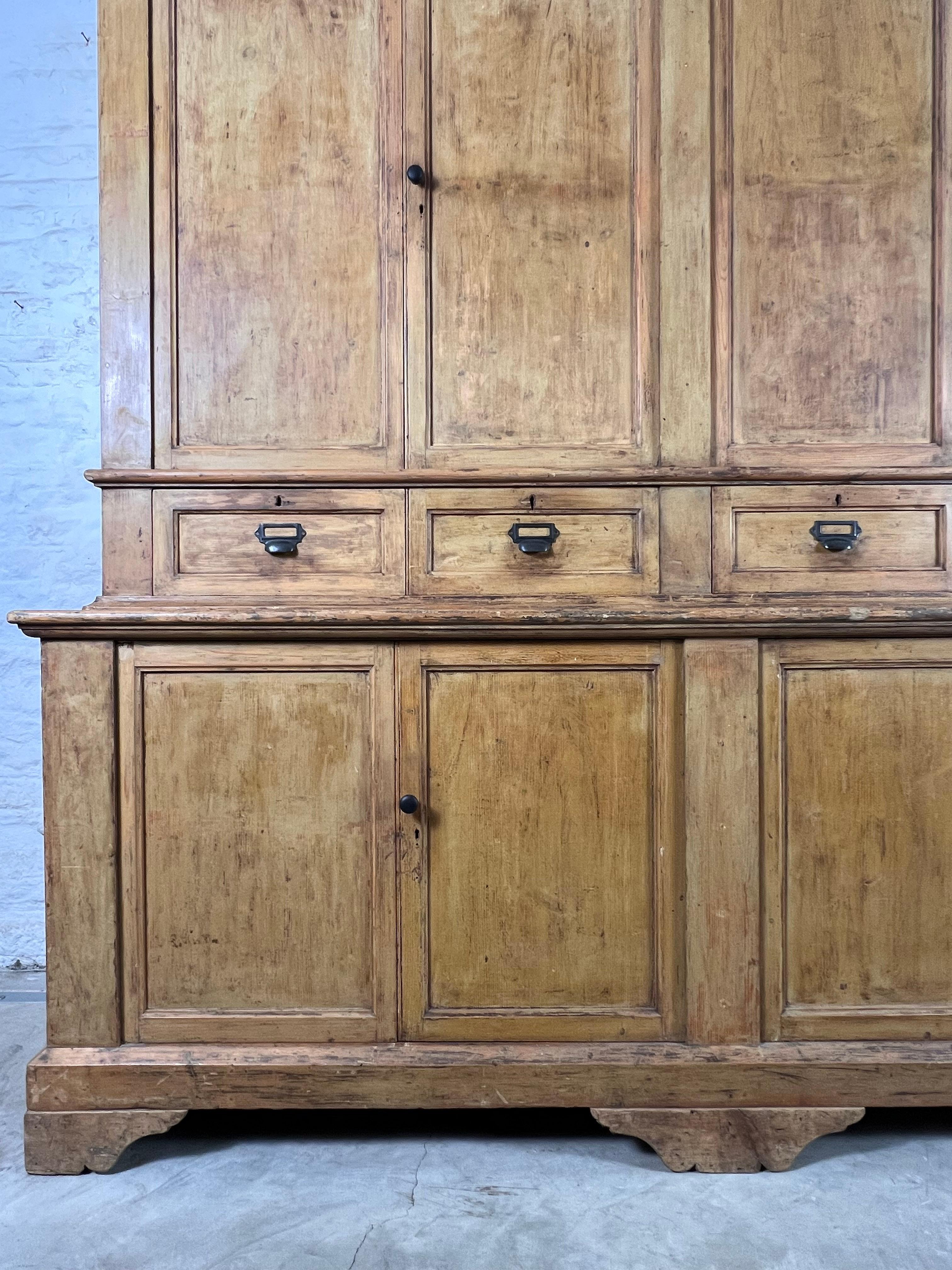 Country Late 19th Century Large Painted Italian Cupboard For Sale