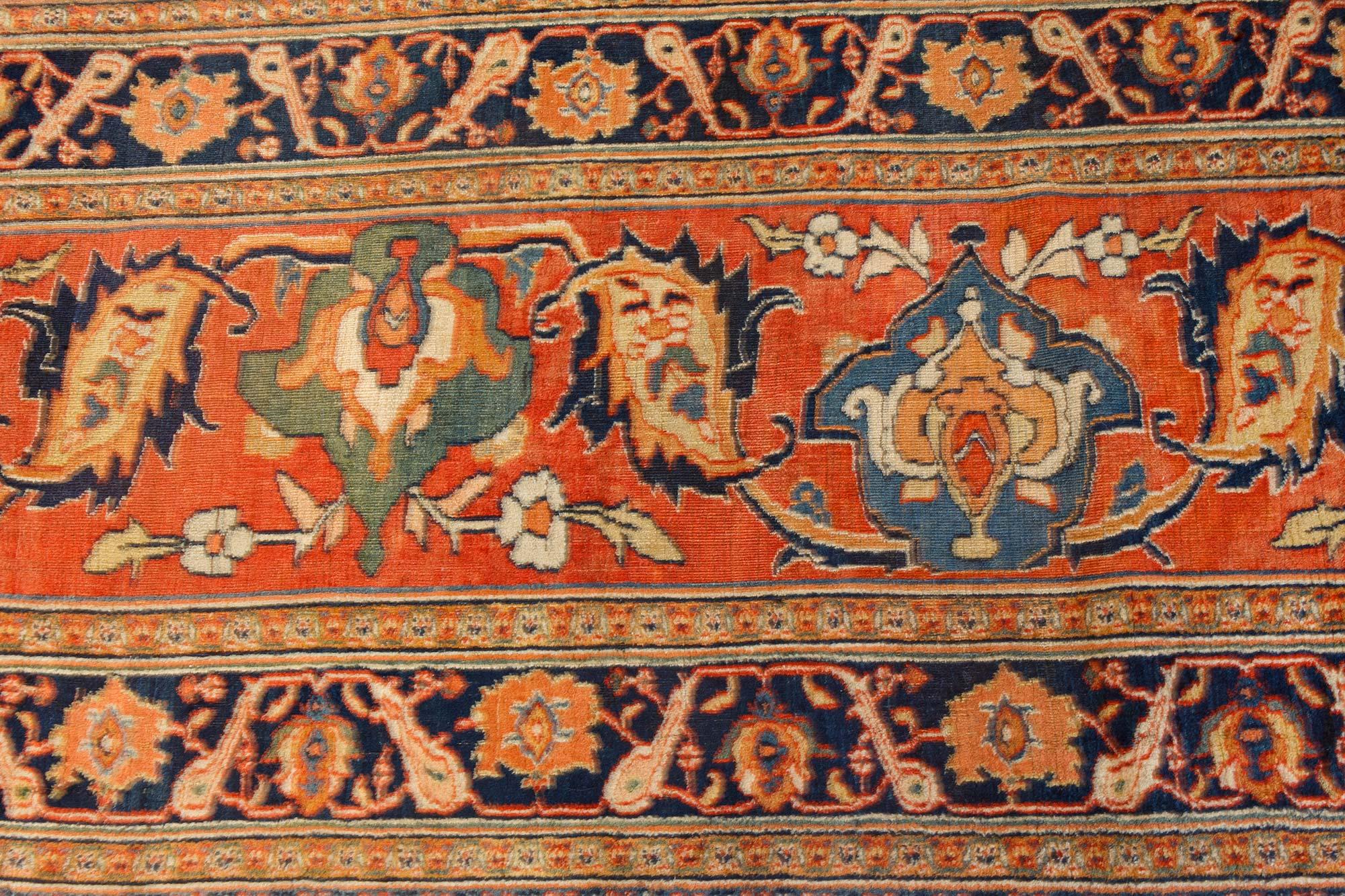 Wool Late 19th Century Large Persian Khorassan Rug For Sale
