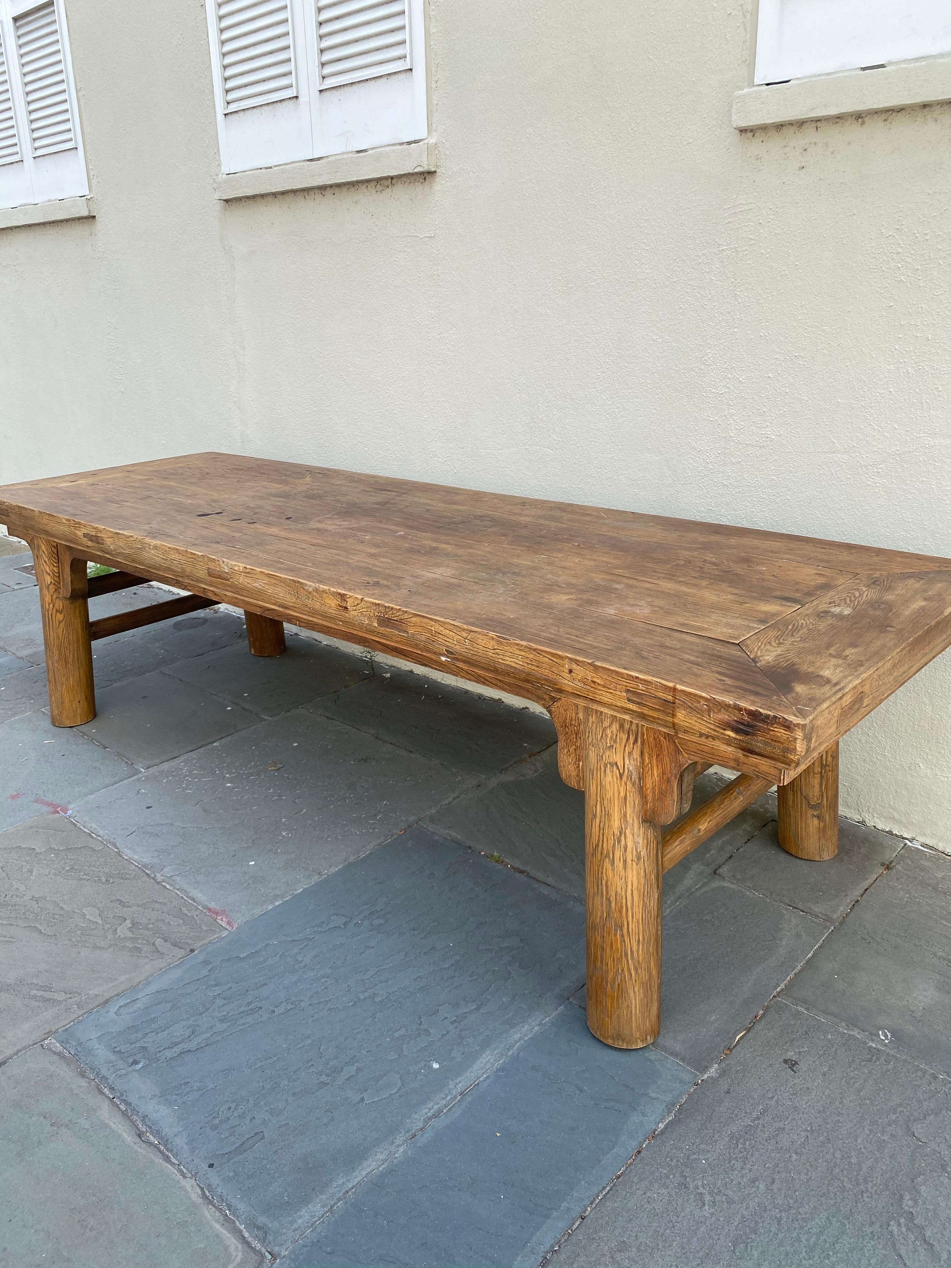 Asian Late 19th Century Large Scale Banquet or Farm Table  For Sale