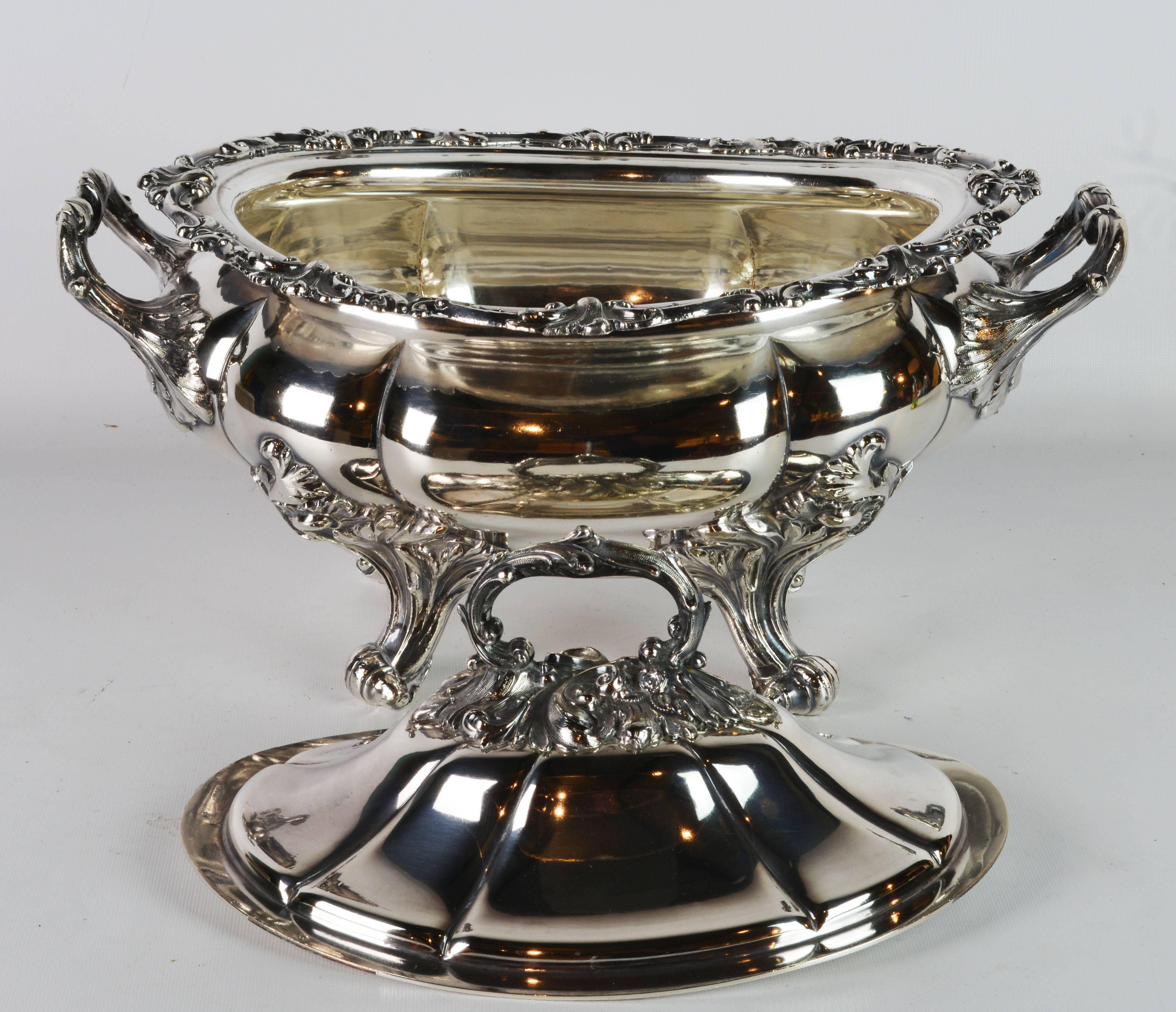Late 19th Century Large Silver Plate Rococo Style Turreen by James Dixon & Sons 1