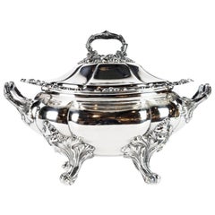 Late 19th Century Large Silver Plate Rococo Style Turreen by James Dixon & Sons