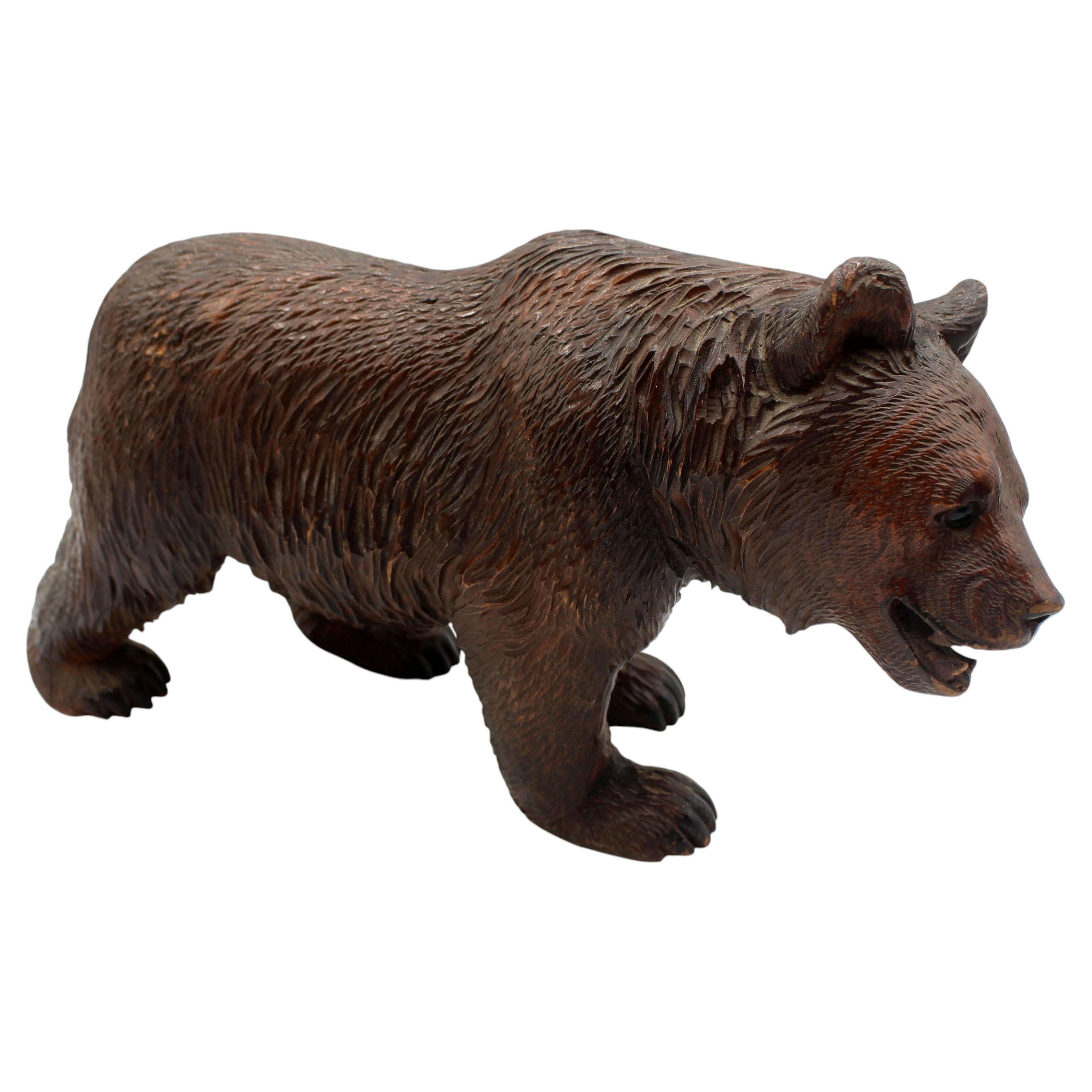 Late 19th Century Large Swiss Strolling Black Forest Bear For Sale