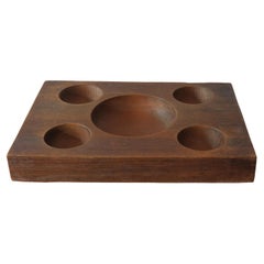 Late 19th Century Large Walnut Wooden Coin Bowl