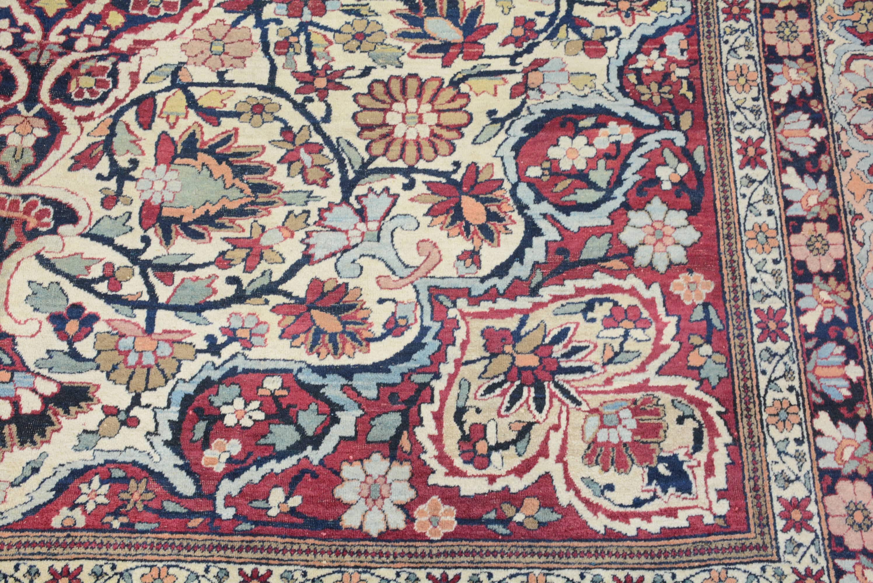 Kirman Late 19th Century Lavar Kerman Carpet For Sale