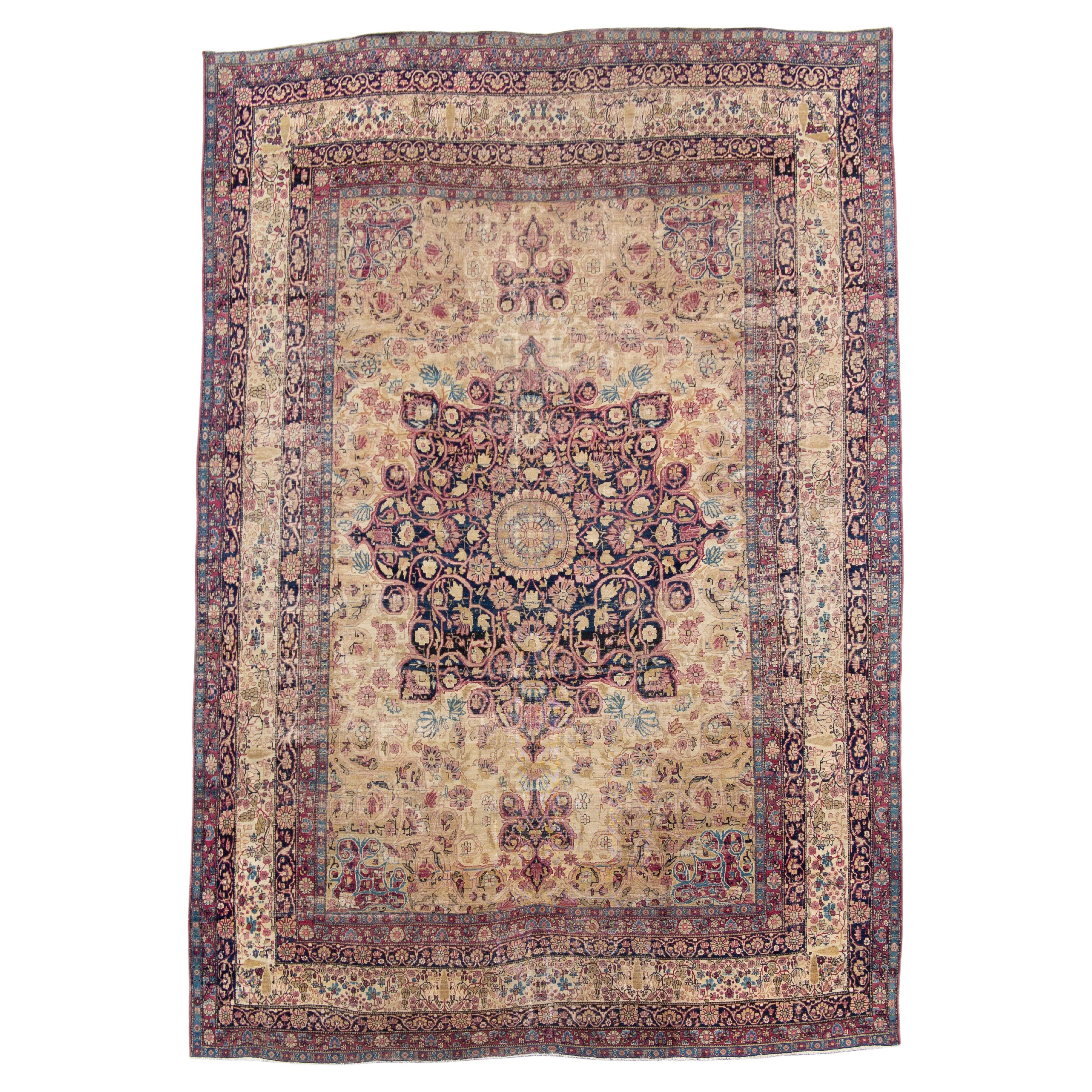 Late 19th Century Lavar Kirman Carpet, 10
3" × 13
5"