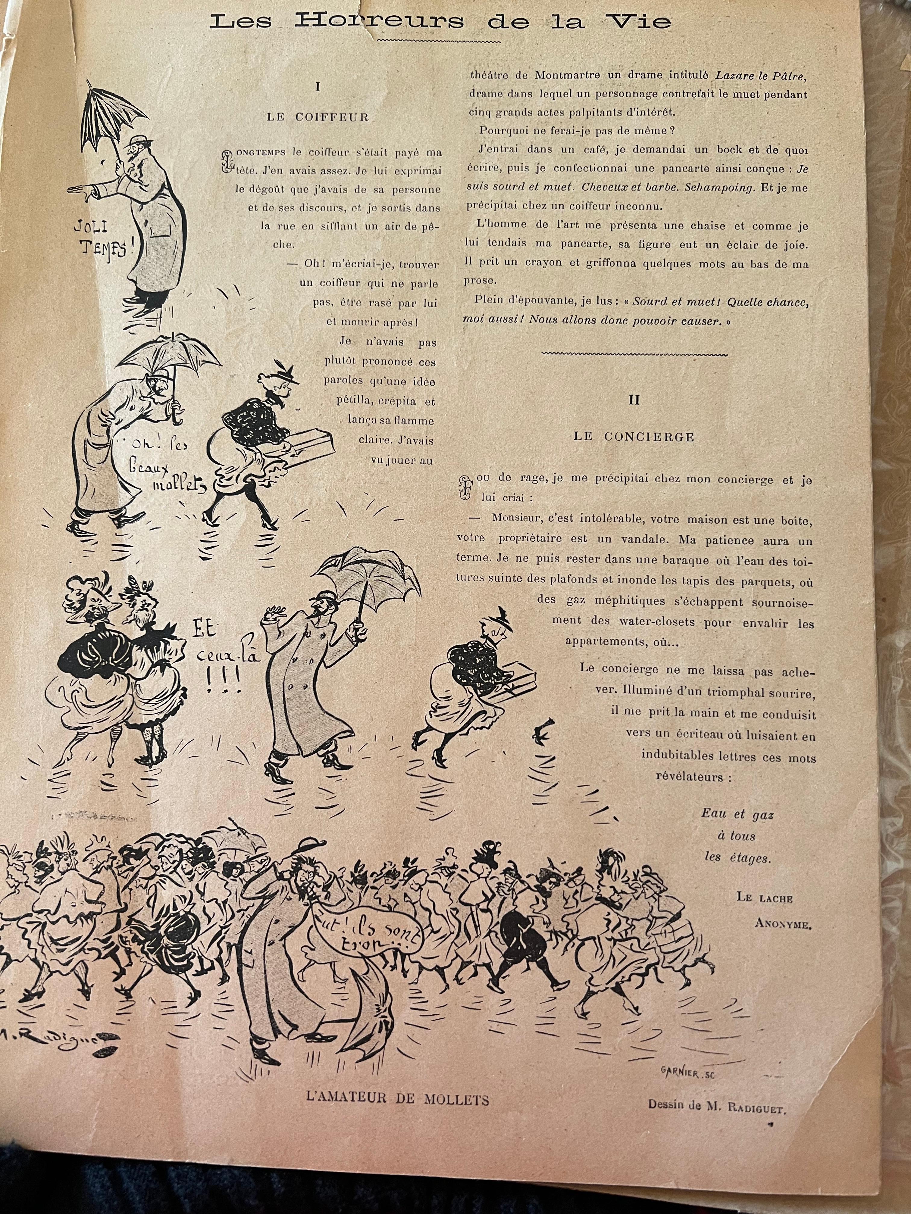 Set von 2 Original-Cover des Magazins „Le Rire“ aus dem späten 19. Jahrhundert in Goldrahmen im Angebot 7