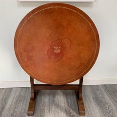 Late 19th Century Leather and Gilt Tooled "Vigneron" or Vineyard Tasting Table