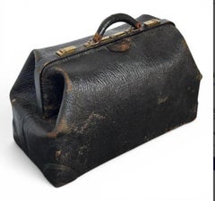 Late 19th Century Leather Doctors Satchel, Great Old Patina.