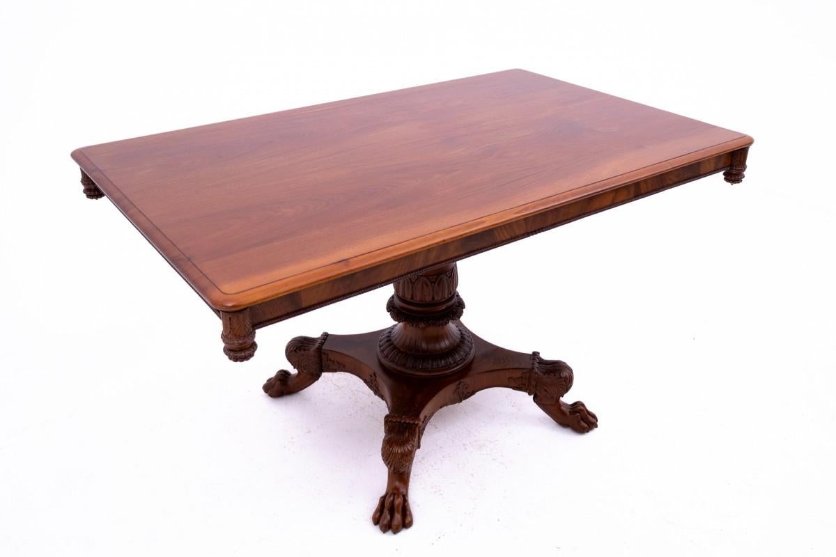 Late 19th century lion's paw table with chairs, Northern Europe. 1