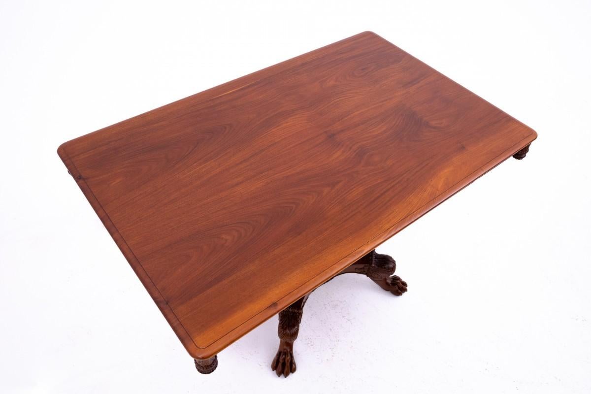 Late 19th century lion's paw table with chairs, Northern Europe. 2