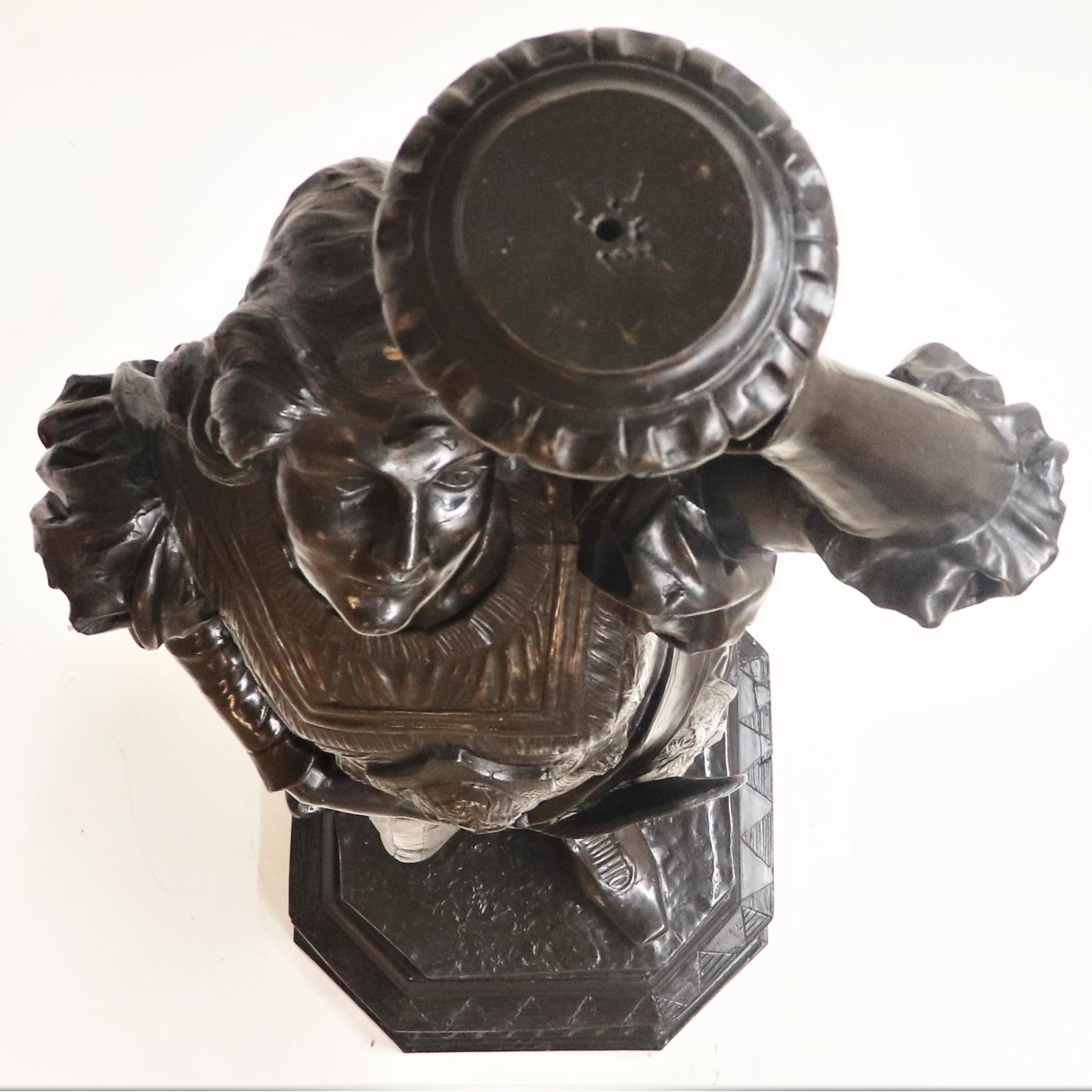 Escultura tallada italiana figurativa renacentista de finales del siglo XIX de tamaño natural Tallado a mano en venta